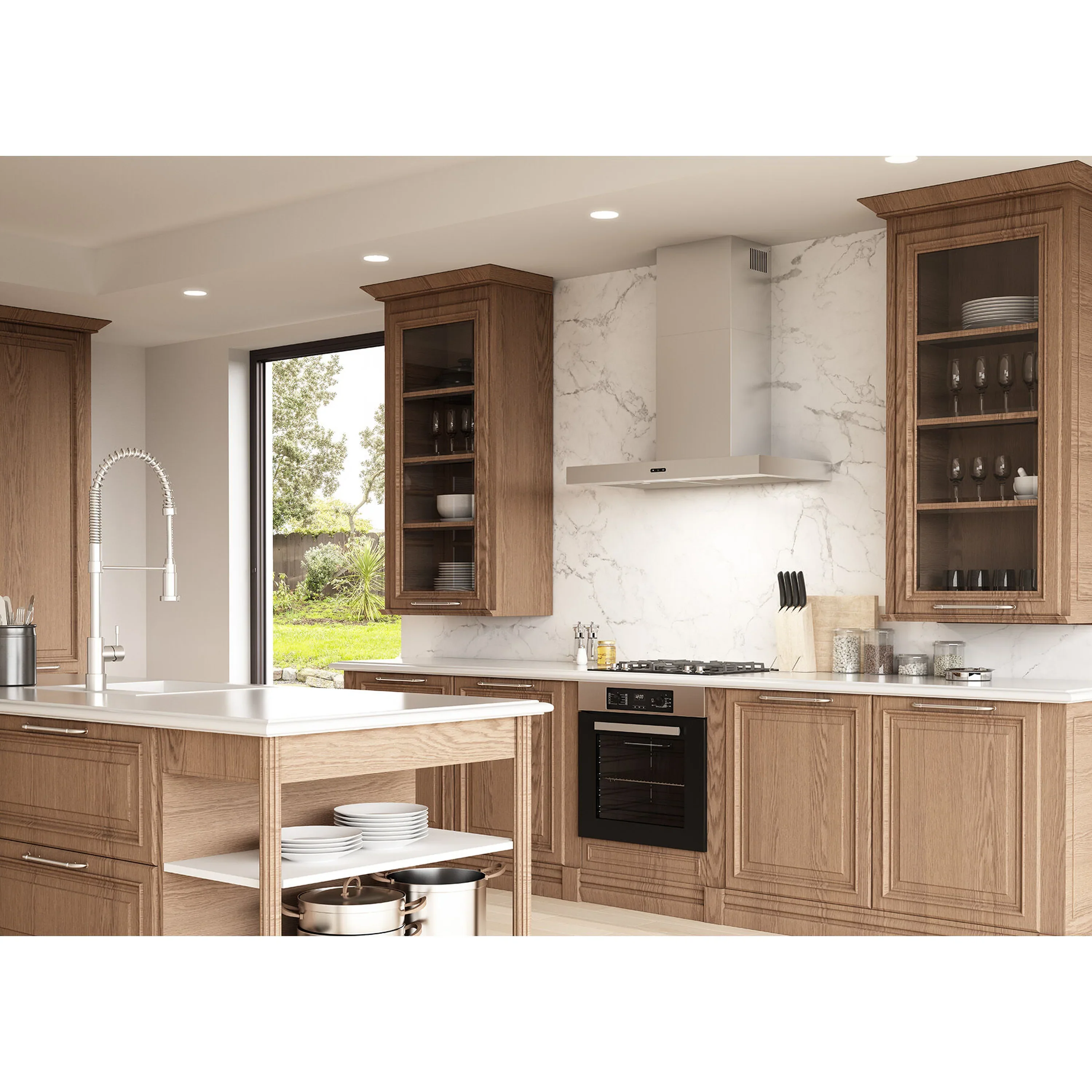 Broan-NuTone Elite EW43 Series 30-Inch 460 CFM Convertible Wall Mount Chimney Range Hood in Stainless Steel (EW4330SS) - Image 3