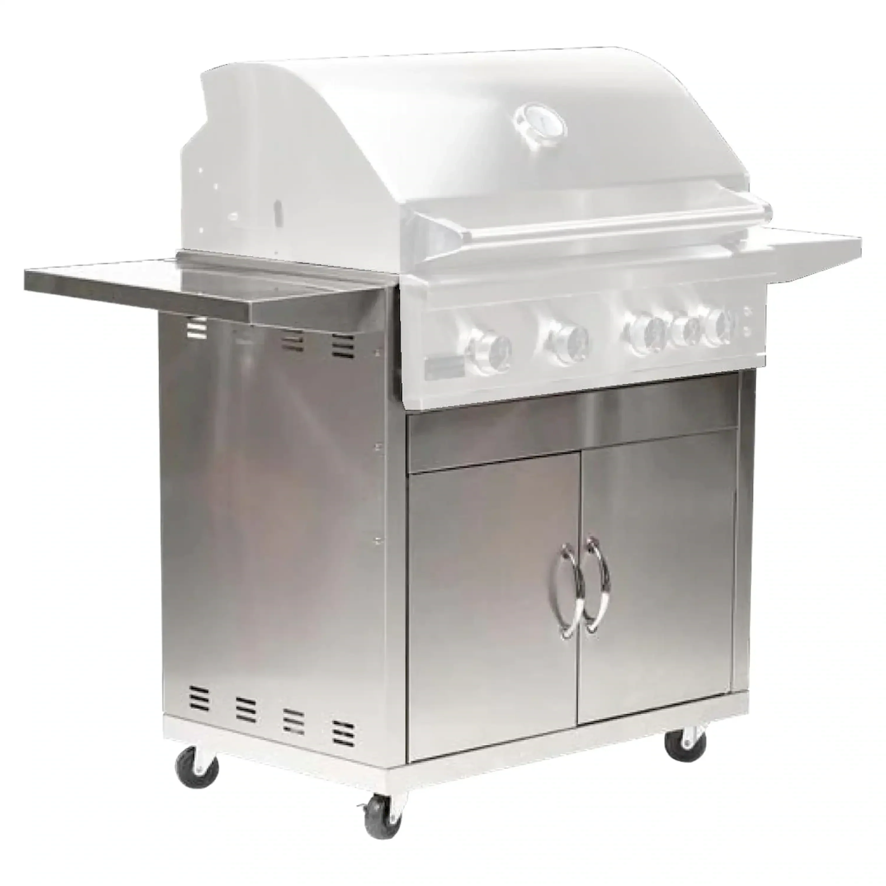 Broilmaster B-Series 32-Inch 2-Burner Premium Propane Gas Griddle and Grill Cart in Stainless Steel - Image 3
