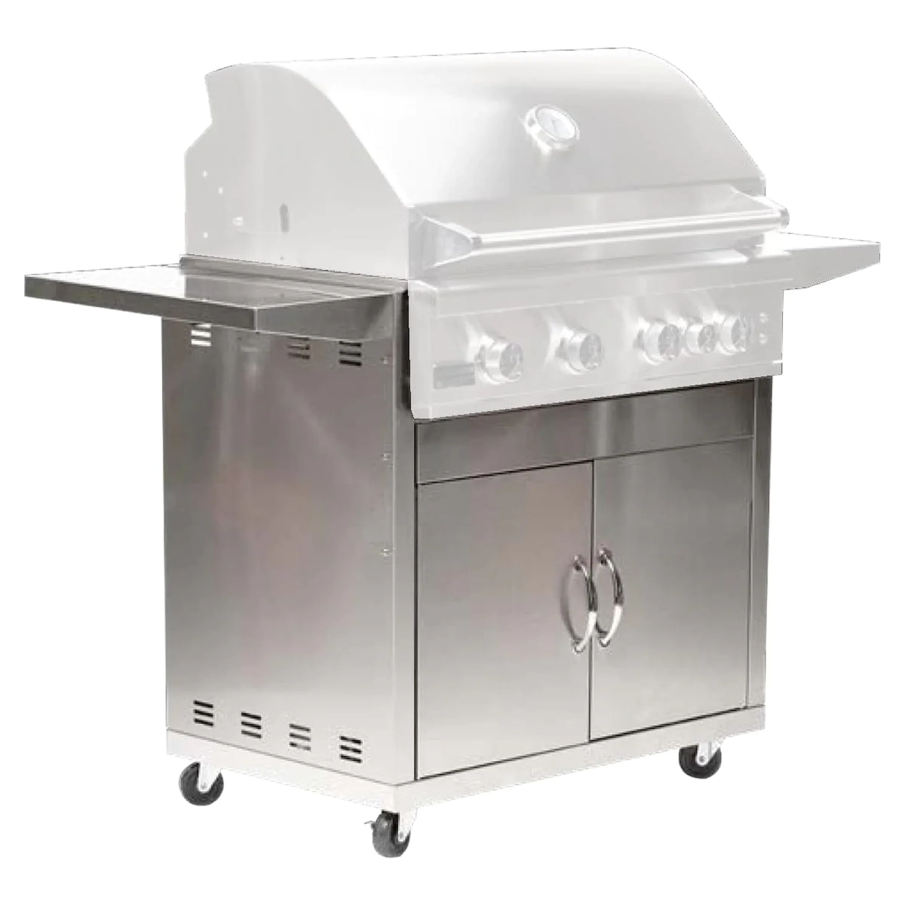 Broilmaster B-Series 32-Inch 4-Burner Premium Propane Gas Grill and Grill Cart in Stainless Steel - Image 3