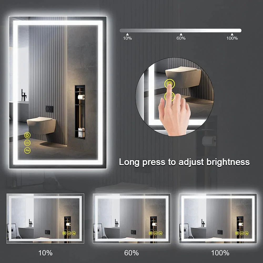 Parrot Uncle GlareGuard Rectangular Anti-Fog Dimmable Backlit LED Bathroom Vanity Mirror - Image 15