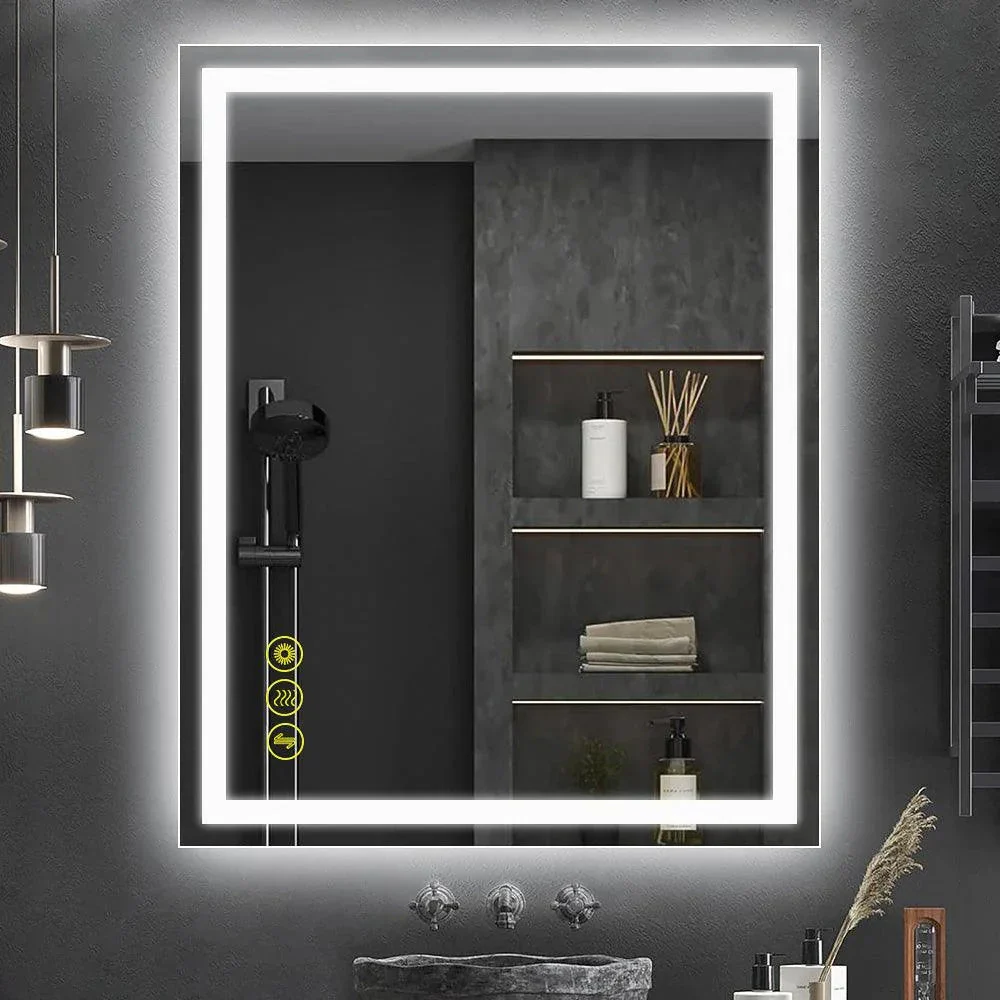 Parrot Uncle GlareGuard Rectangular Anti-Fog Dimmable Backlit LED Bathroom Vanity Mirror - Image 27