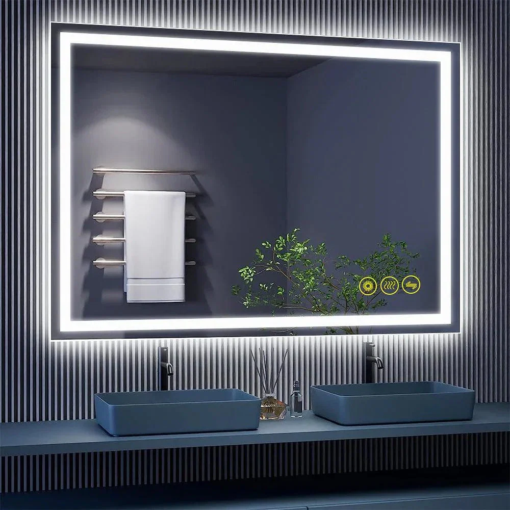 Parrot Uncle GlareGuard Rectangular Anti-Fog Dimmable Backlit LED Bathroom Vanity Mirror - Image 28