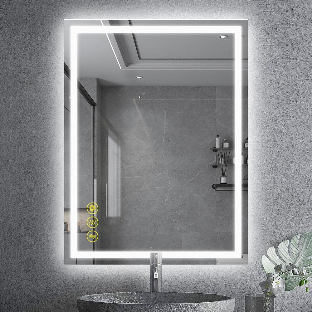 Parrot Uncle GlareGuard Rectangular Anti-Fog Dimmable Backlit LED Bathroom Vanity Mirror - Image 31