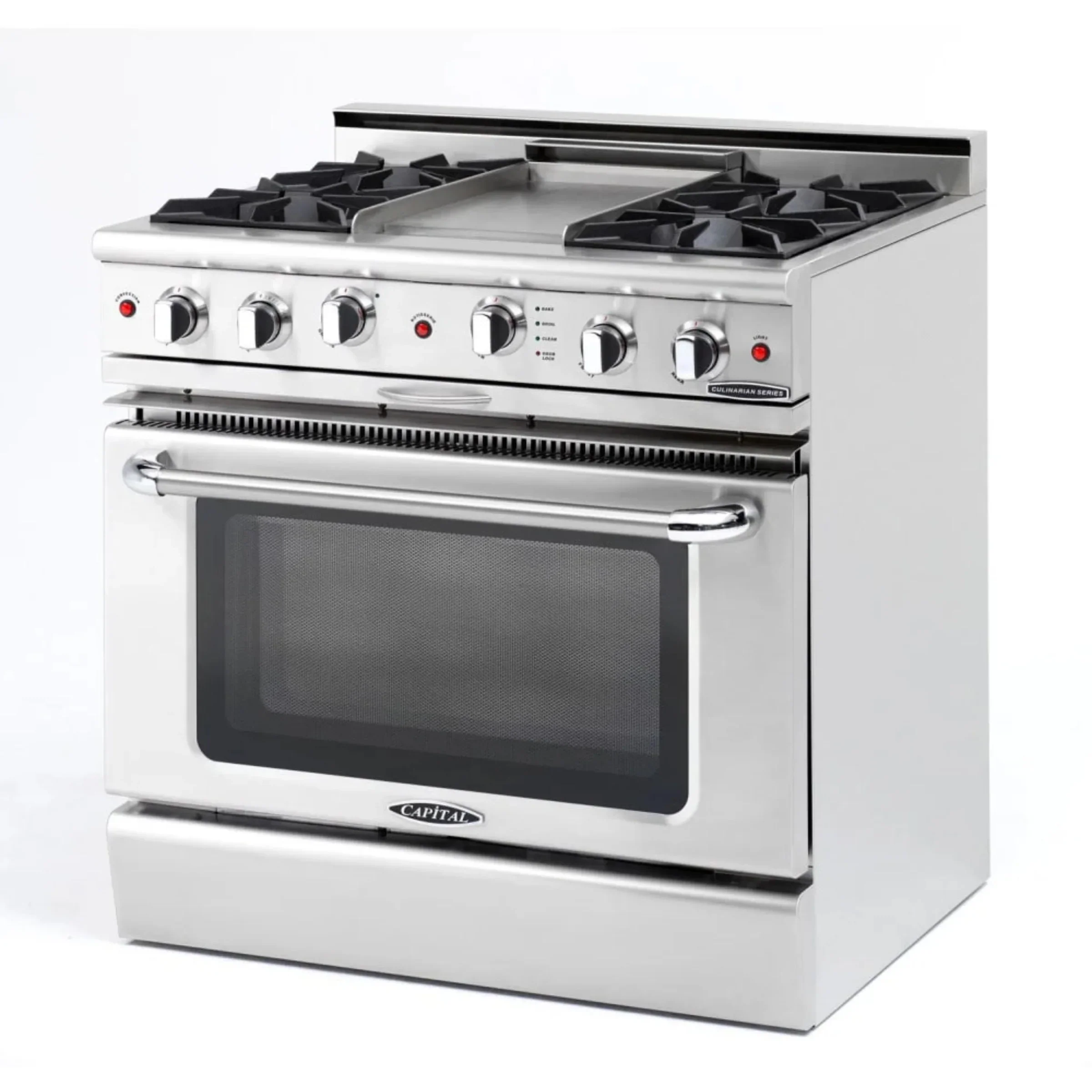 Capital 36-Inch Grand Chef Gas Range in Stainless Steel with 4 Open Burners & Griddle (CGSR362G2) - Image 2