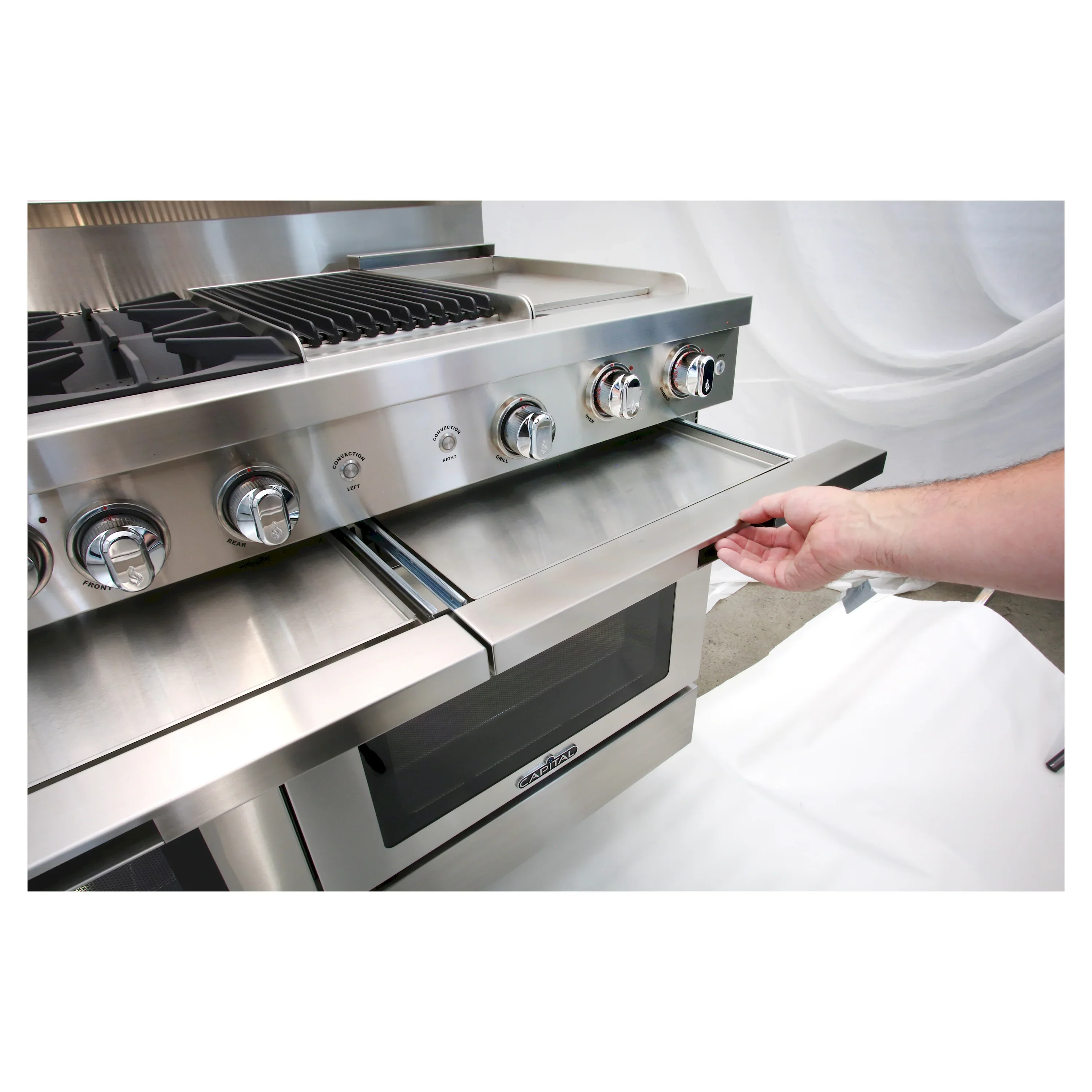 Capital 48-Inch Classic Chef Gas Range in Stainless Steel with 4 Sealed Burners, Griddle, & Grill (MCR484BG) - Image 8