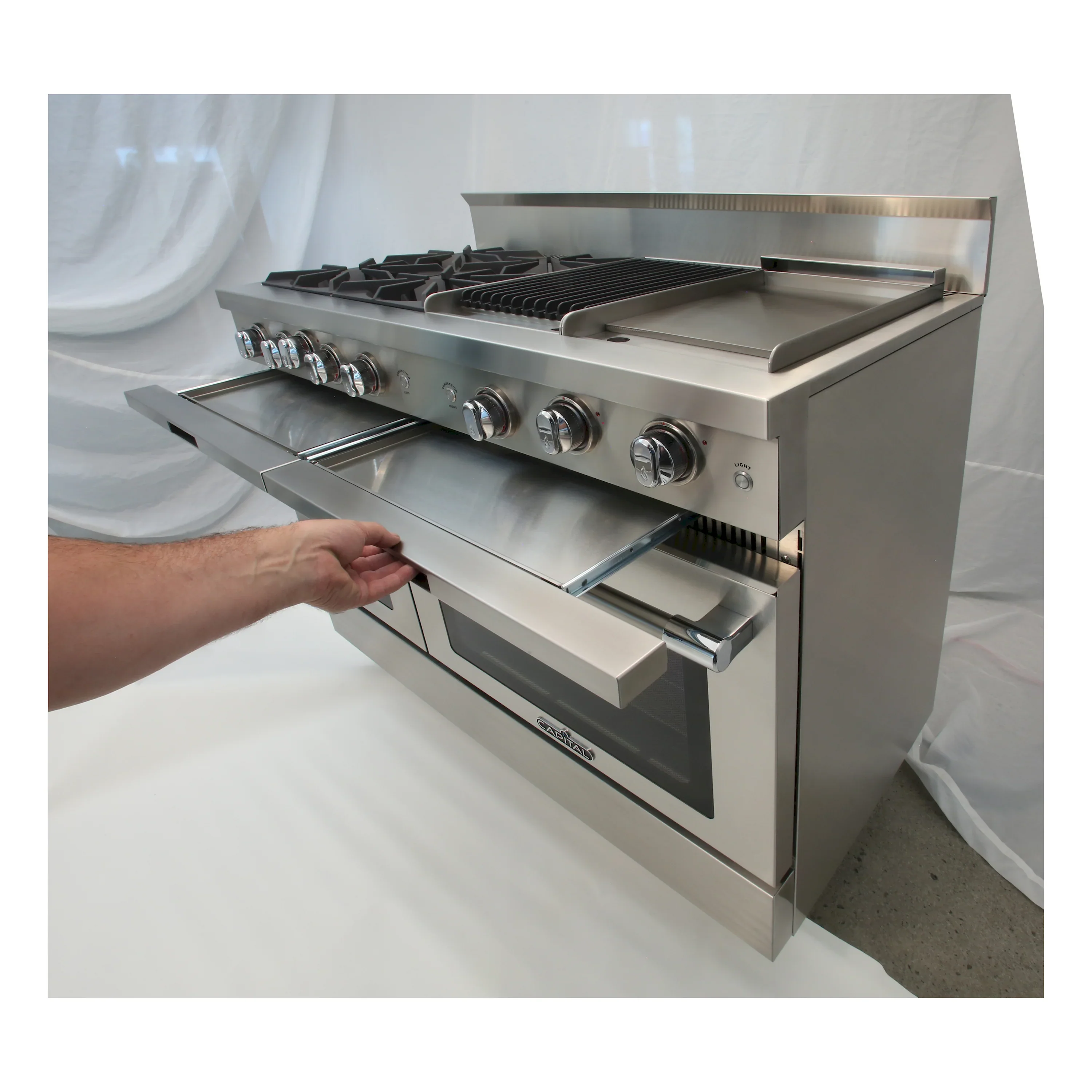 Capital 48-Inch Classic Chef Gas Range in Stainless Steel with 6 Sealed Burners & Griddle (MCR484G2) - Image 4