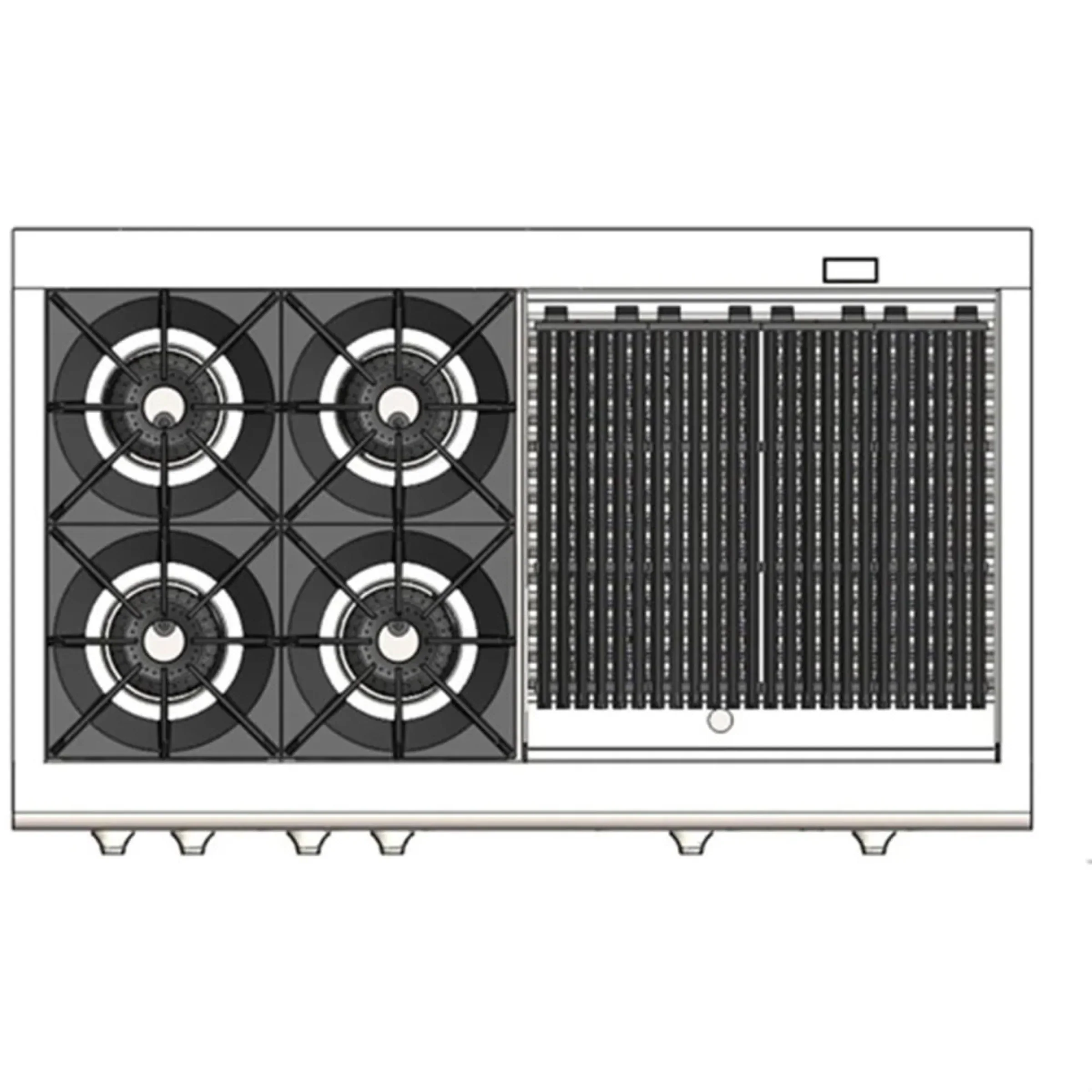 Capital 48-Inch Grand Chef Dual Fuel Range in Stainless Steel with 4 Open Burners, & 24-Inch Grill (COB484BB) - Image 12