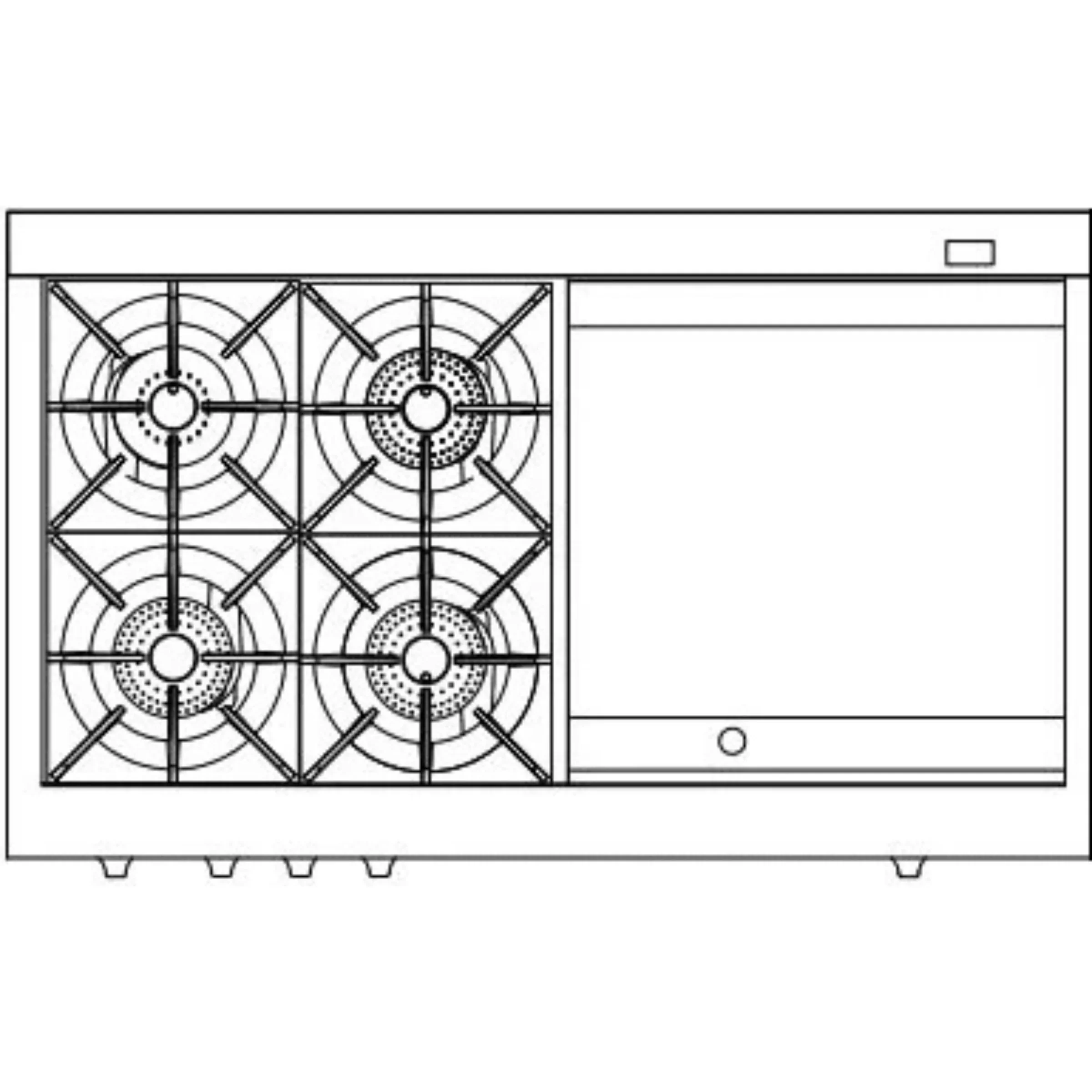 Capital 48-Inch Grand Chef Dual Fuel Range in Stainless Steel with 4 Sealed Burner, & 24-Inch Grill (CSB484BB) - Image 12