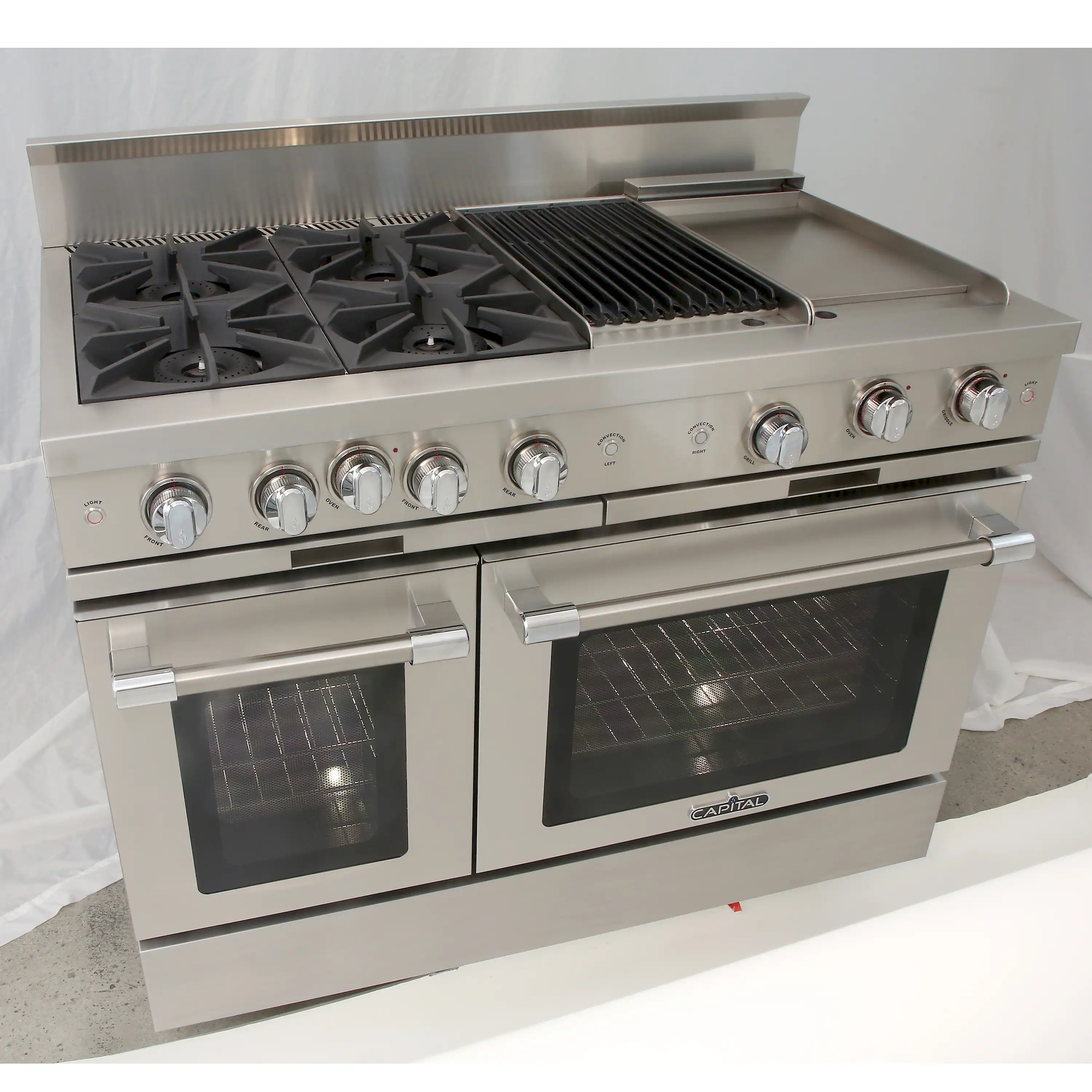 Capital 48-Inch Grand Chef Gas Range in Stainless Steel with 4 Open Burners, Grill, & Griddle (CGSR484BG) - Image 13
