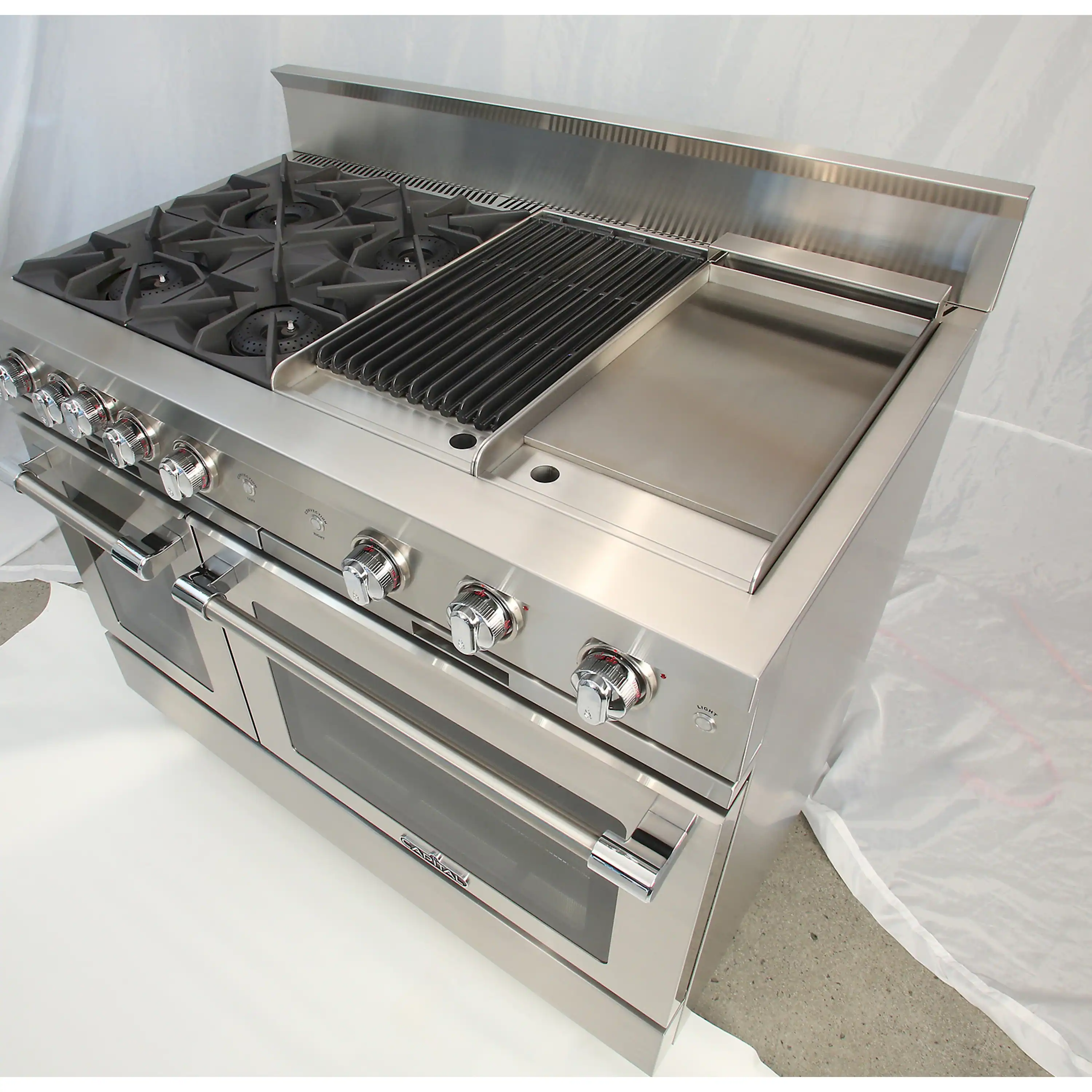 Capital 48-Inch Grand Chef Gas Range in Stainless Steel with 4 Open Burners, Grill, & Griddle (CGSR484BG) - Image 14