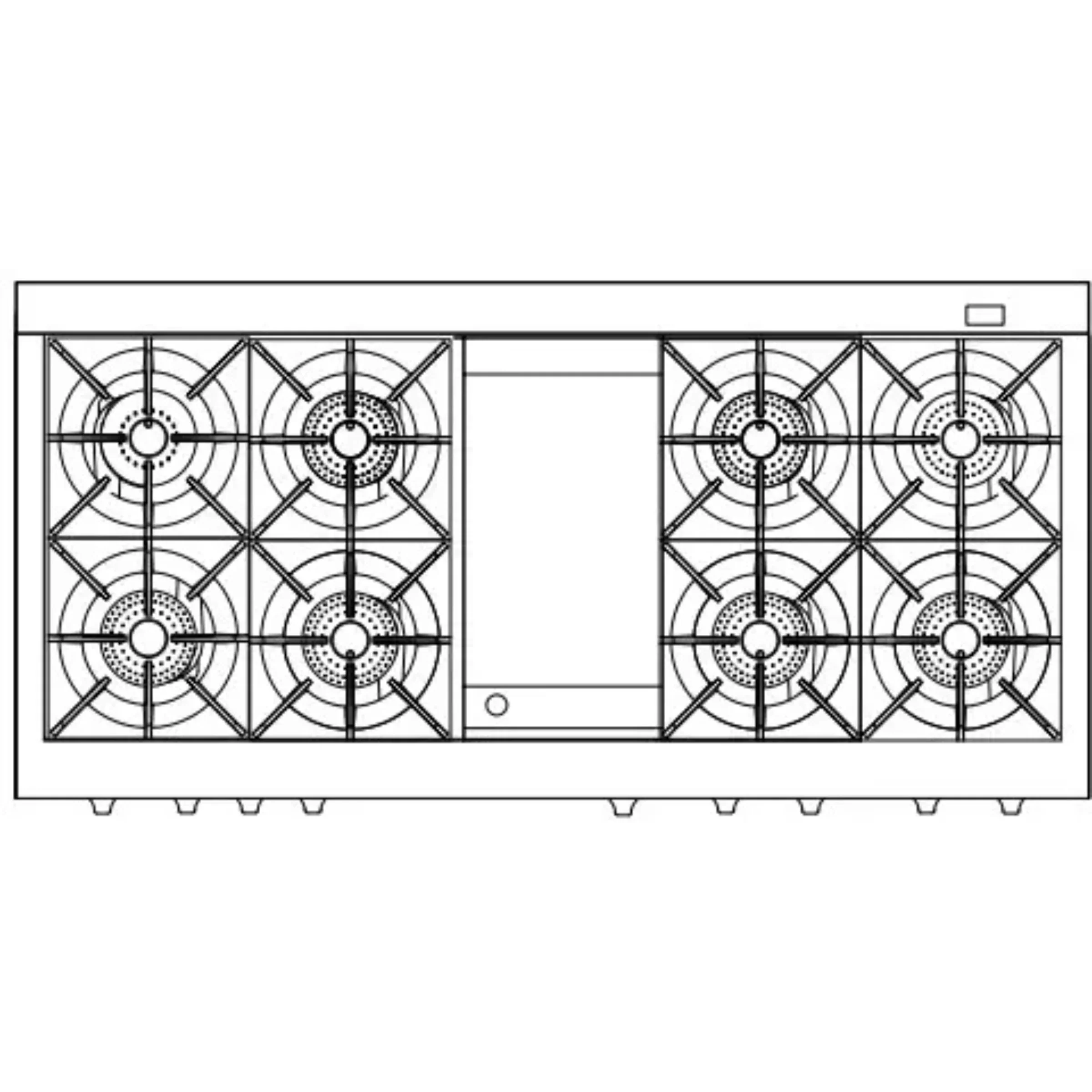 Capital 60-Inch Grand Chef Dual Fuel Range in Stainless Steel with 8 Open Burners & Griddle (COB604G4) - Image 10