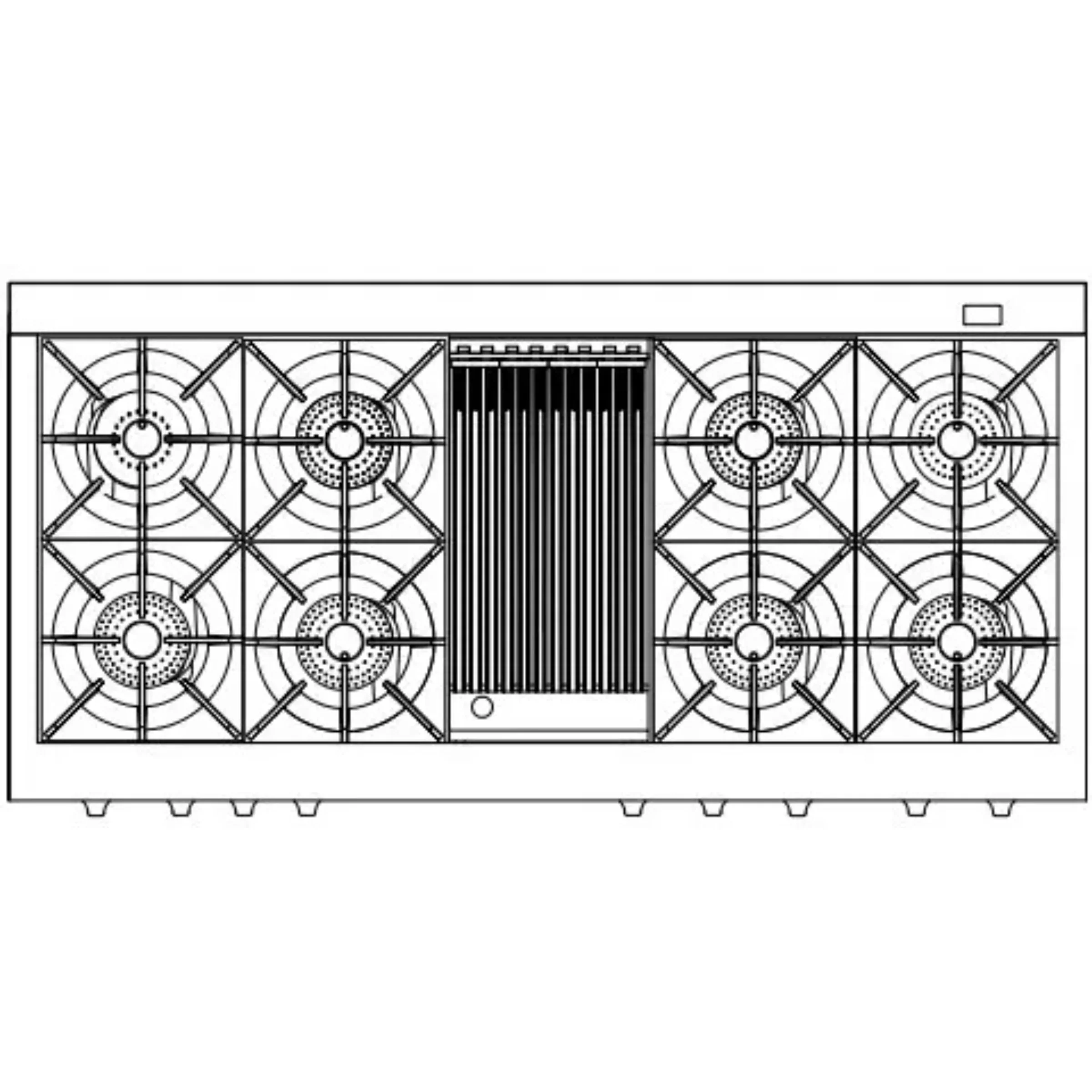Capital 60-Inch Grand Chef Dual Fuel Range in Stainless Steel with 8 Open Burners & Grill (COB604B4) - Image 13