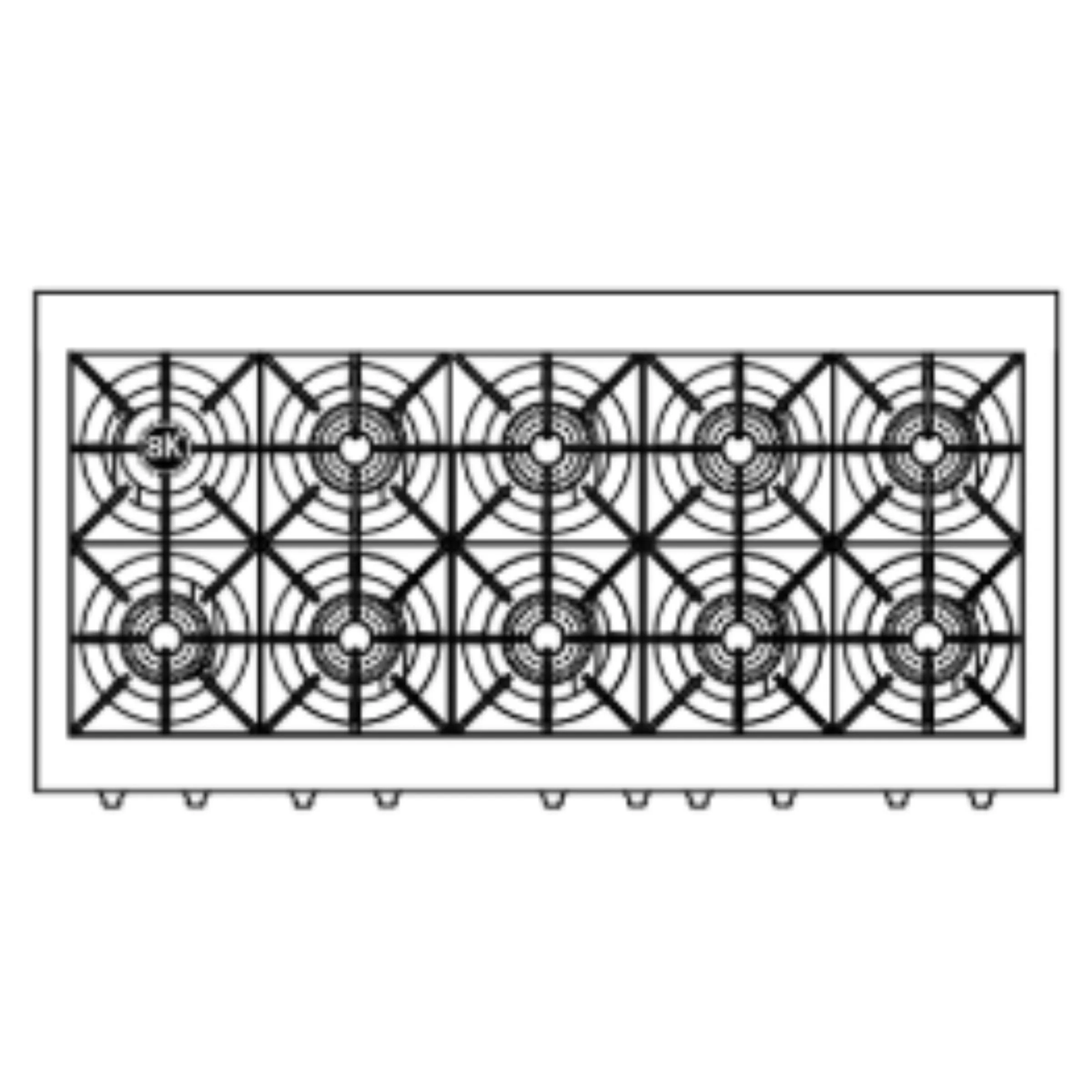 Capital 60-Inch Rangetop in Stainless Steel with 10 Sealed Burners (GRT6010) - Image 5