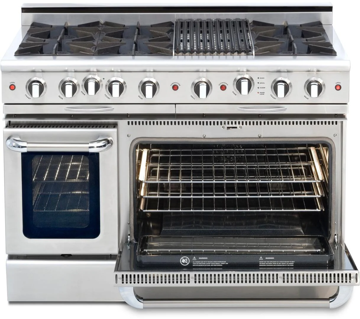Capital Culinarian Series 48" Freestanding All Gas Range with Open Grill, Double Ovens, 6.9 cu. ft. in Stainless Steel (CGSR484B2) - Image 2