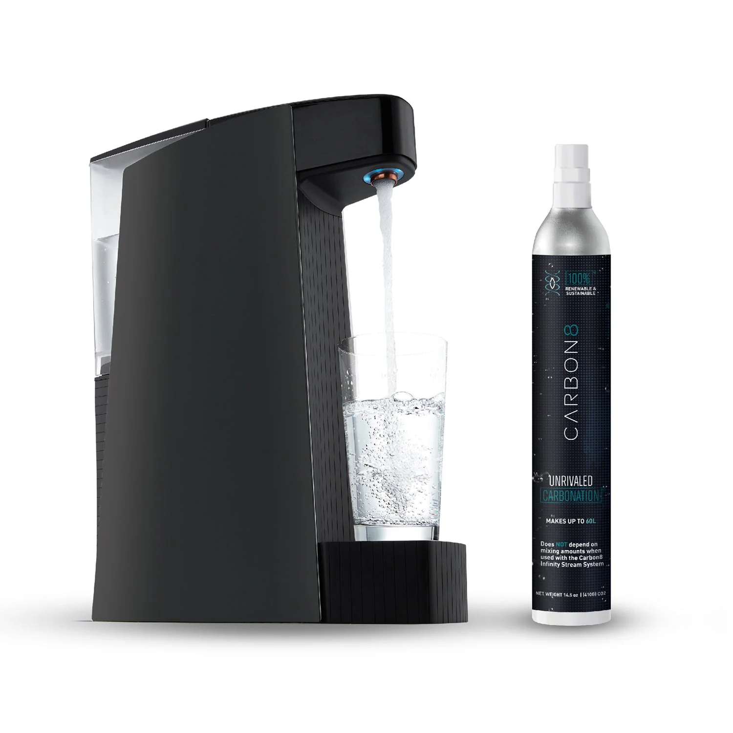Carbon8 Kit - One Touch Sparkling Water Maker with Built-In UV Light + Filter & Lemon8 + Co2 Cylinder - Image 8
