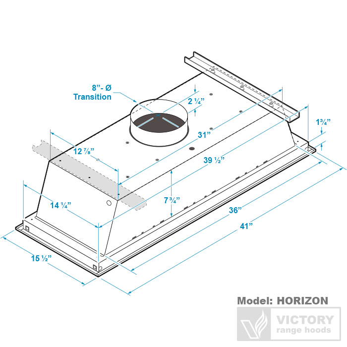 Victory Horizon 36-Inch 900 CFM Powerful Flush Ceiling Range Hood in Stainless Steel (HORIZON) - Image 10