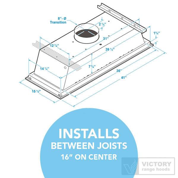 Victory Horizon 41-Inch 900 CFM Flush Ceiling Range Hood in White (HORIZON-WH) - Image 5