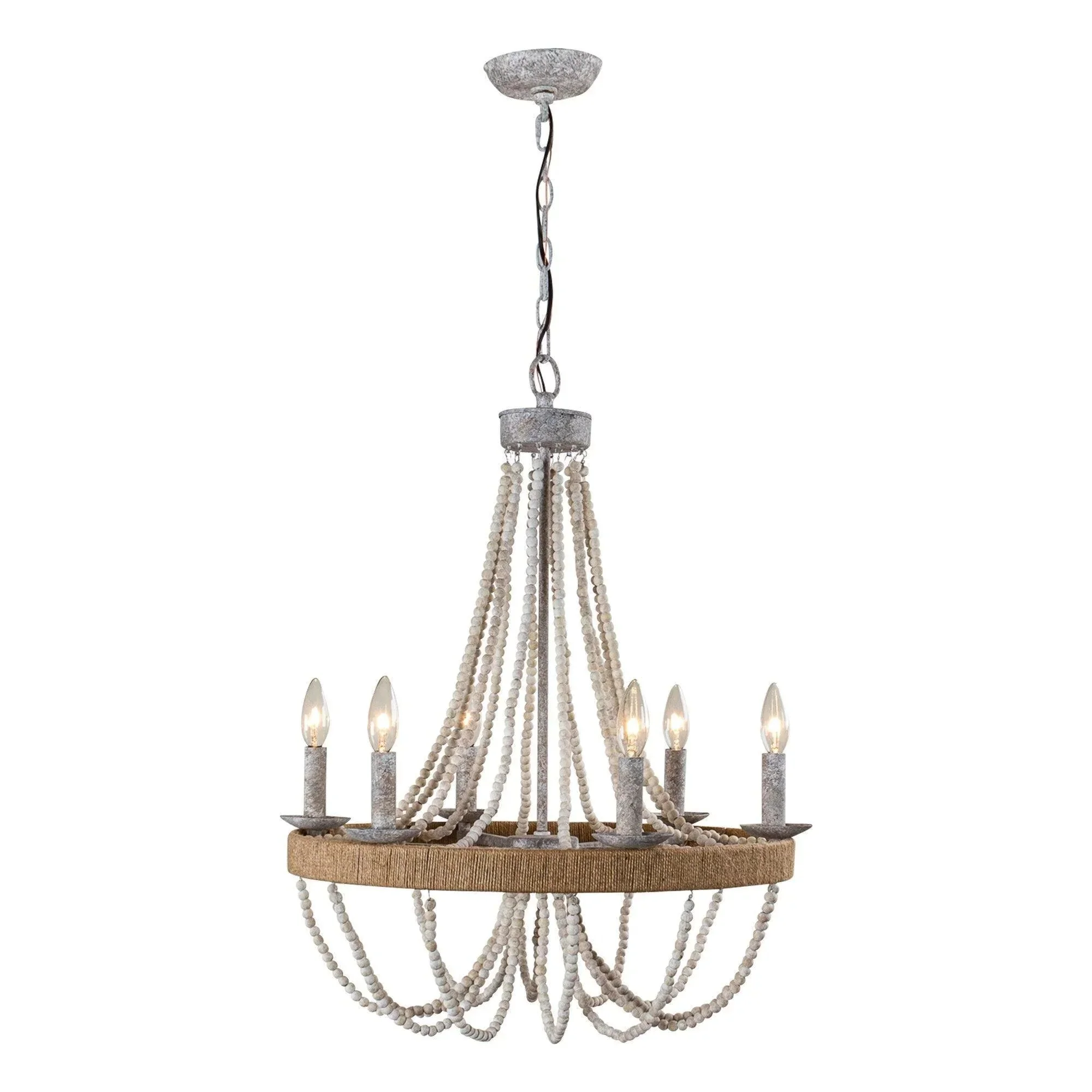 Parrot Uncle Chokio 6-Light Wood Bead Chandelier (8803-6110V) - Image 10