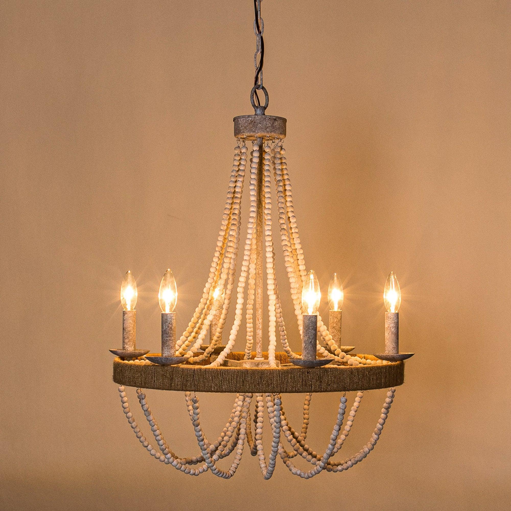 Parrot Uncle Chokio 6-Light Wood Bead Chandelier (8803-6110V) - Image 5