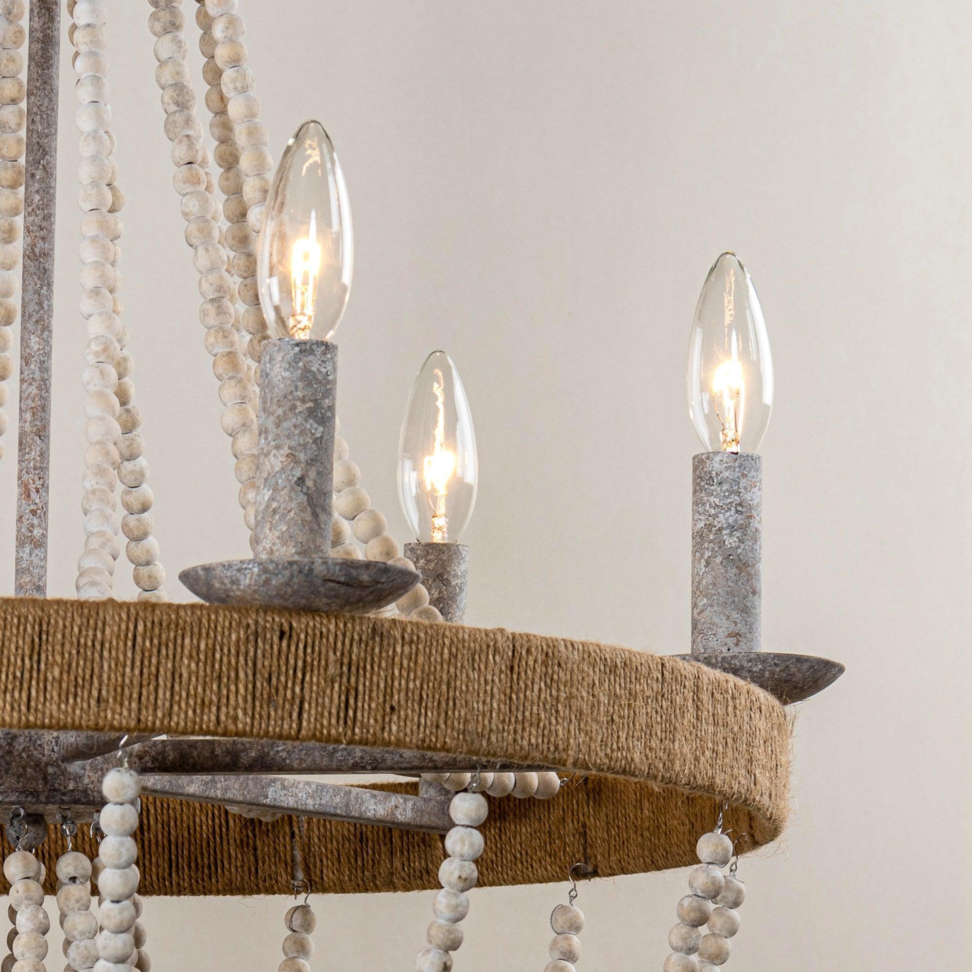 Parrot Uncle Chokio 6-Light Wood Bead Chandelier (8803-6110V) - Image 9