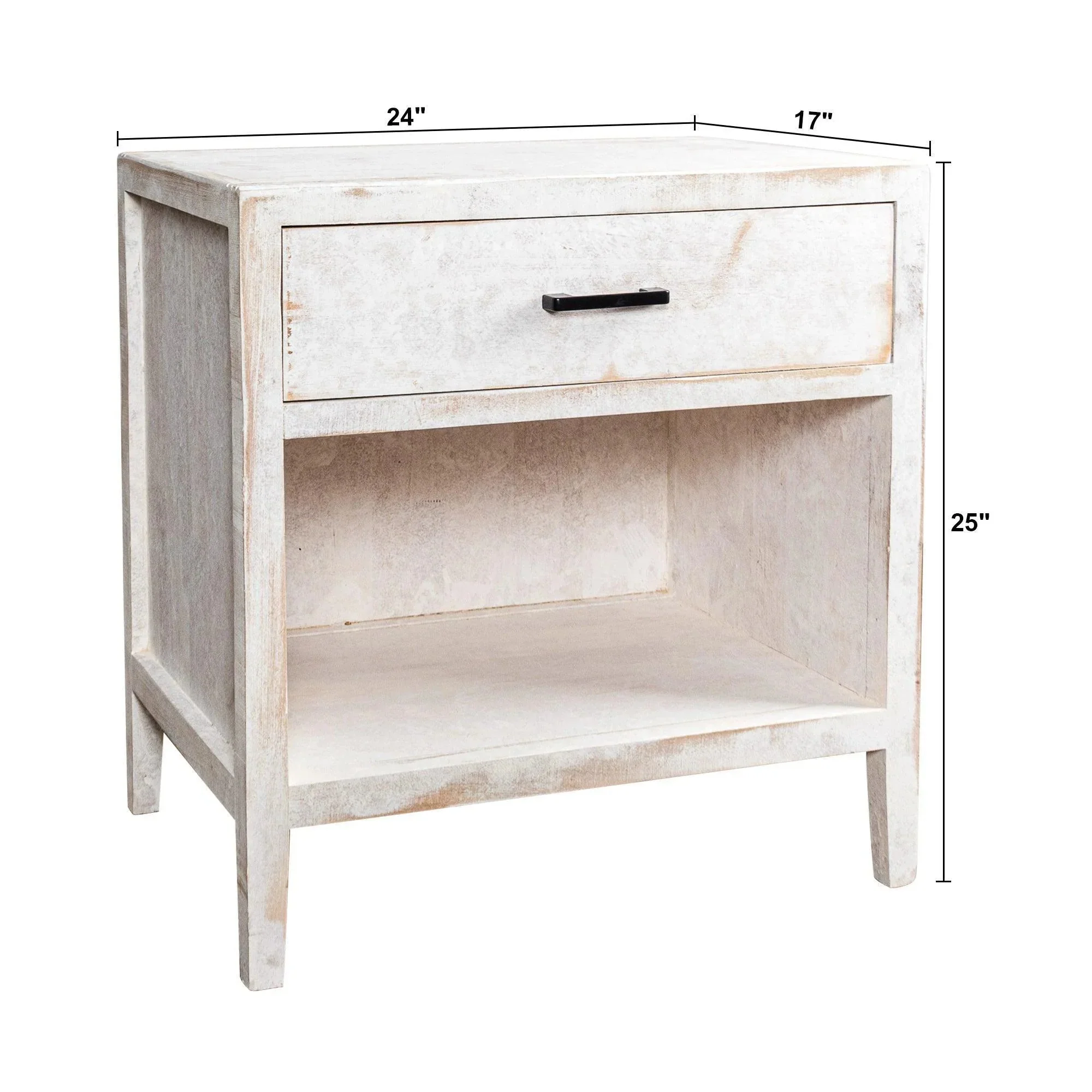 Parrot Uncle Classic Modern 1-Drawer Solid Wood White Nightstand Side Table (BBZ012) - Image 10