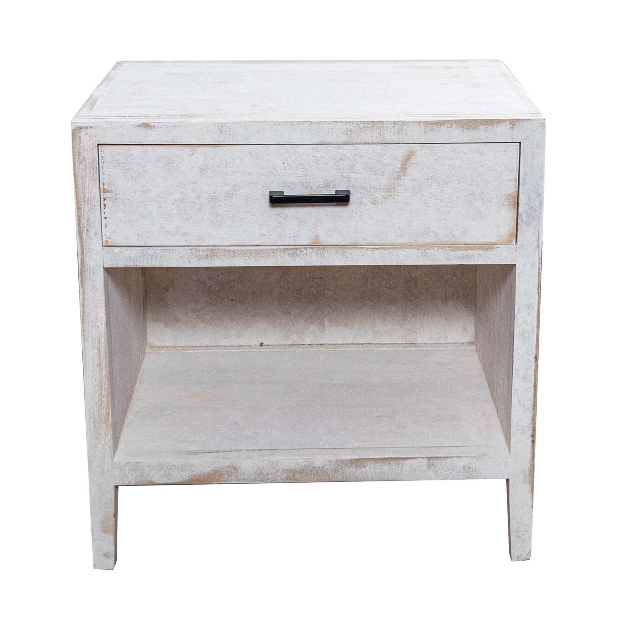 Parrot Uncle Classic Modern 1-Drawer Solid Wood White Nightstand Side Table (BBZ012) - Image 5