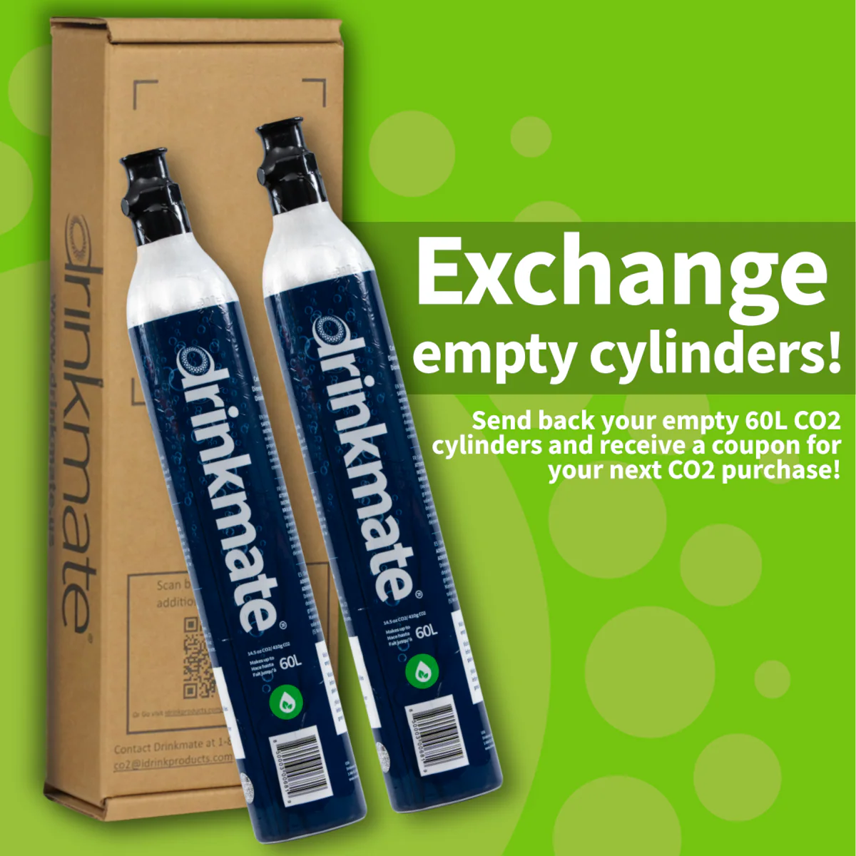Drinkmate CO2 Refill Carbonator Cylinders 60L, 14.5 oz, 2 Pack (14Z-00-02) - Image 3