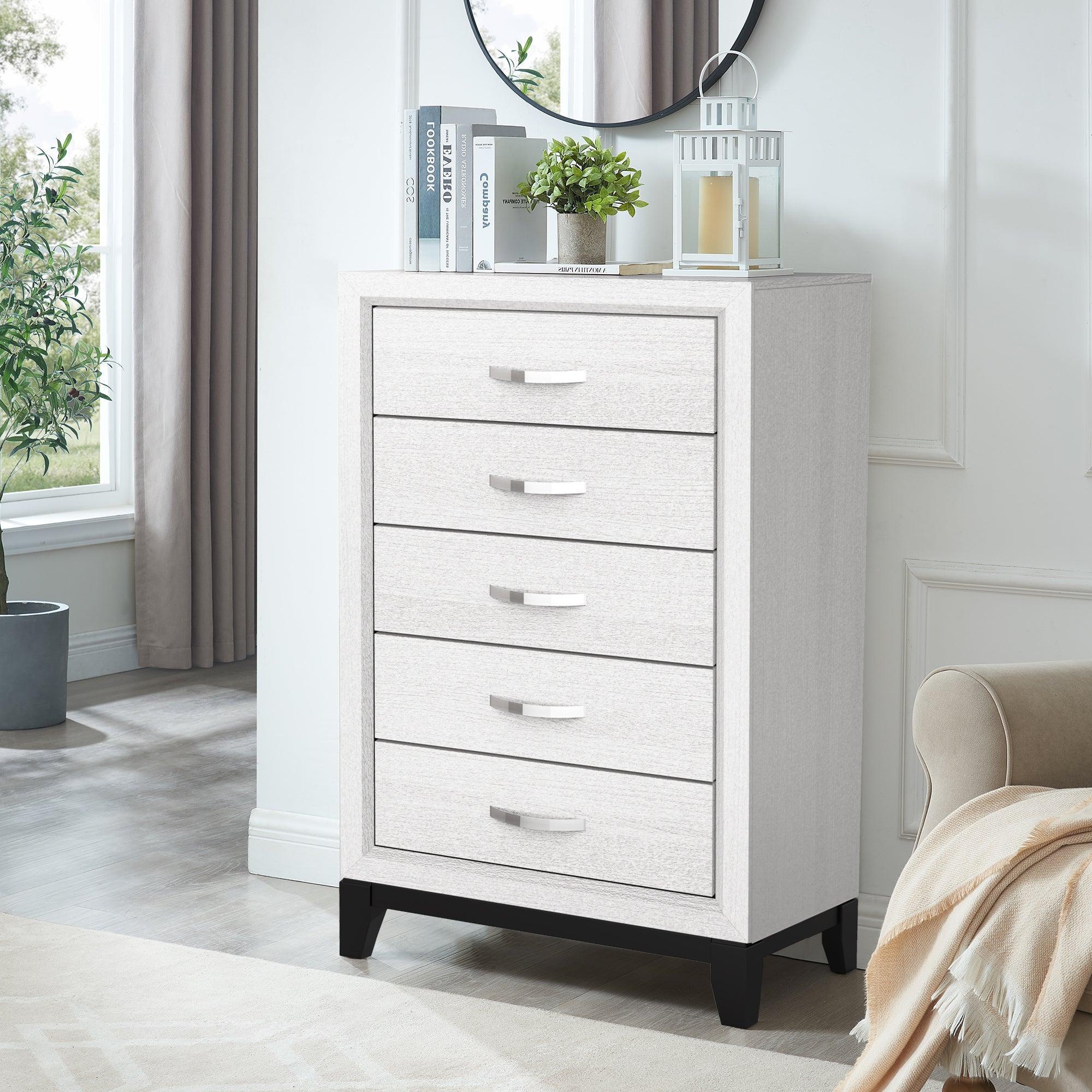 Parrot Uncle Contemporary 31-Inch Chest with 5-Drawer for Bedroom, Livingroom - Image 16