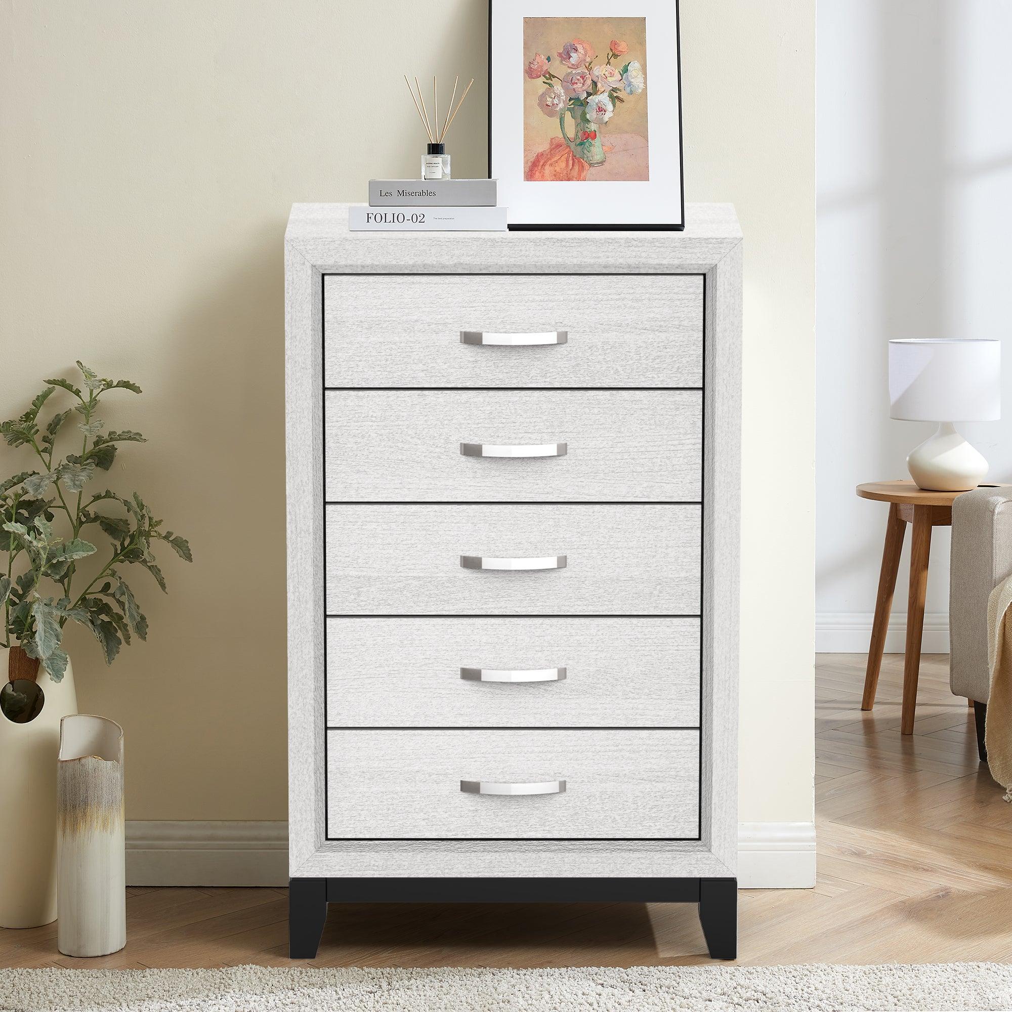 Parrot Uncle Contemporary 31-Inch Chest with 5-Drawer for Bedroom, Livingroom - Image 17
