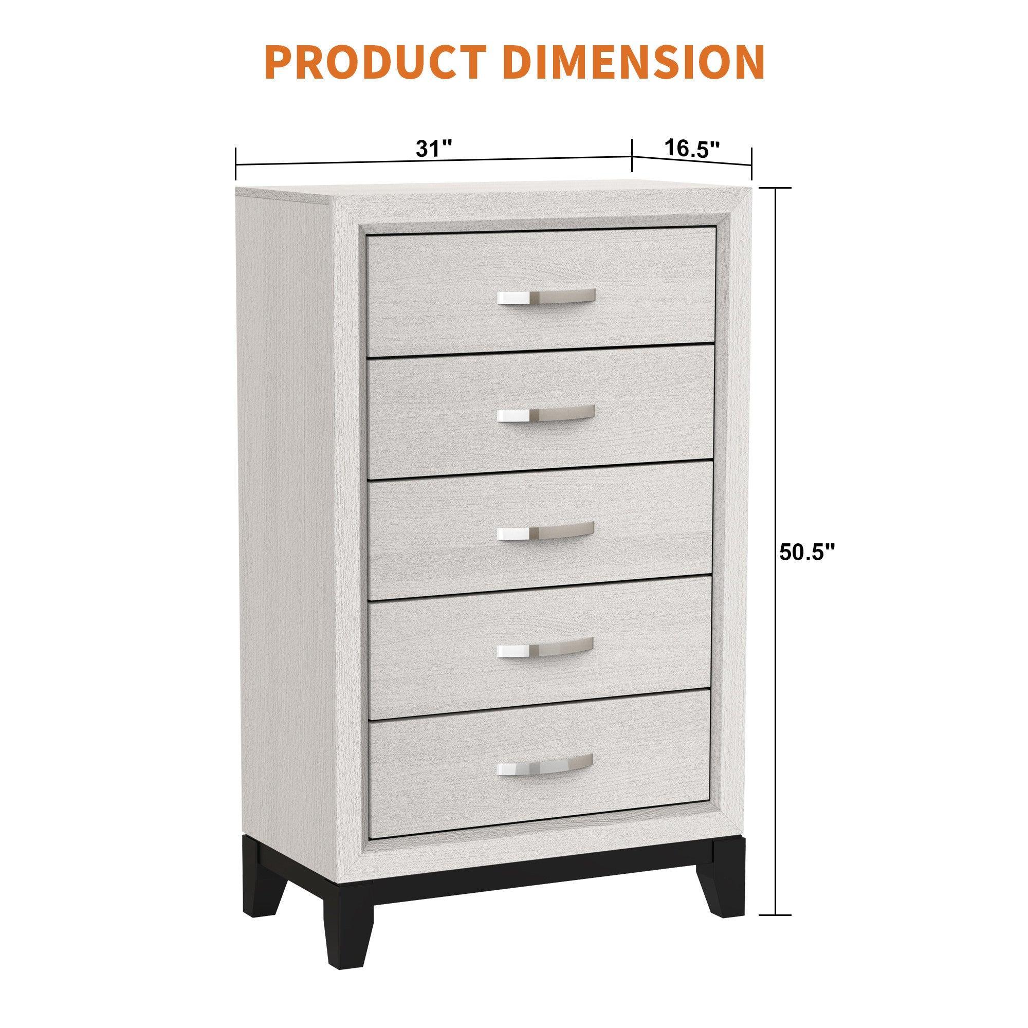 Parrot Uncle Contemporary 31-Inch Chest with 5-Drawer for Bedroom, Livingroom - Image 21