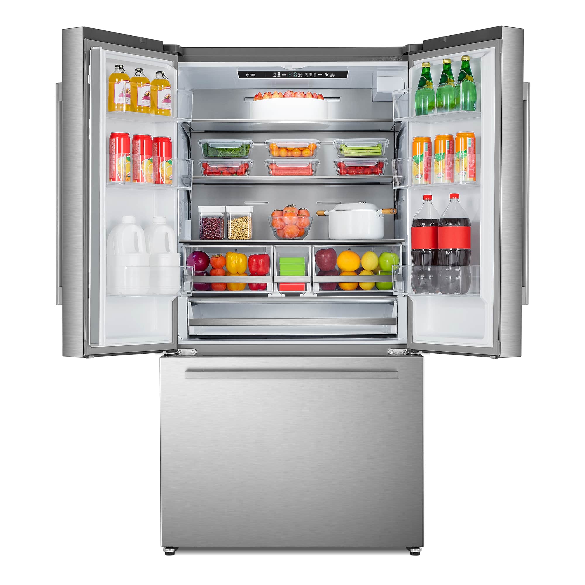 Cosmo 36-Inch 22.4 Cu. Ft. French Door Refrigerator with Water Dispenser and Ice Maker in Stainless Steel (COS-FDR223GWSS) - Image 3