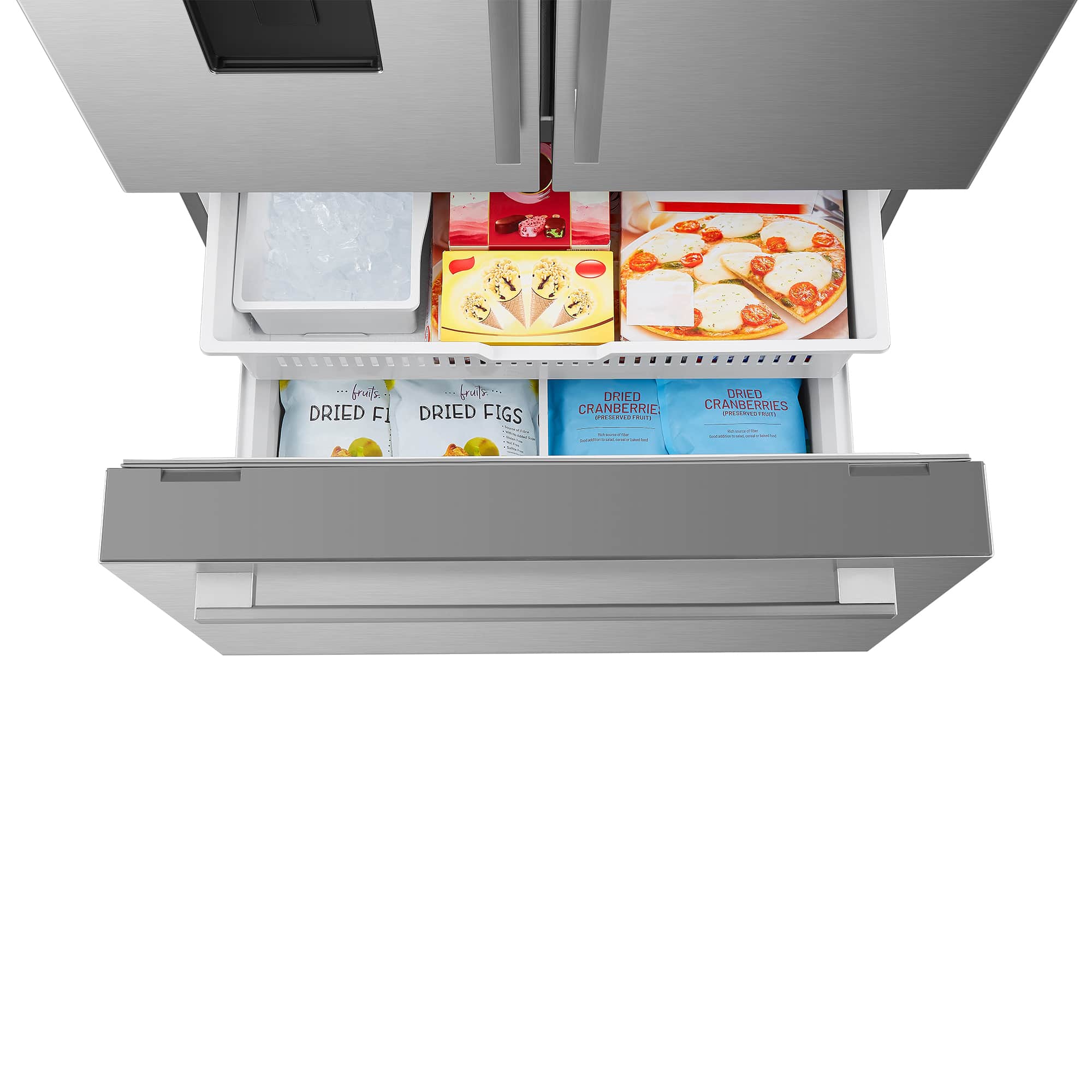Cosmo 36-Inch 22.4 Cu. Ft. French Door Refrigerator with Water Dispenser and Ice Maker in Stainless Steel (COS-FDR223GWSS) - Image 4