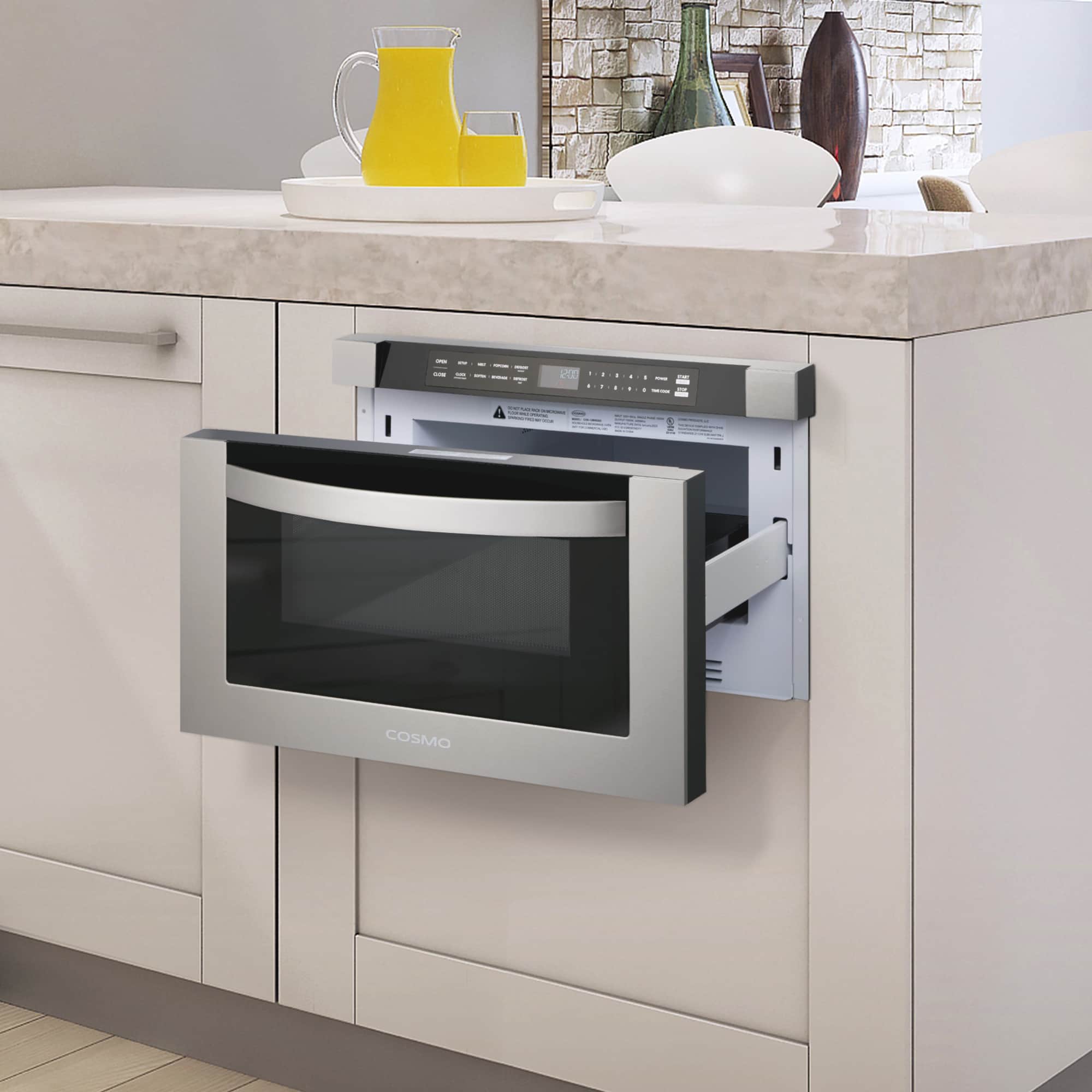 Cosmo 24-Inch 1.2 Cu. Ft. Built-in Microwave Drawer in Stainless Steel (COS-12MWDSS) - Image 4