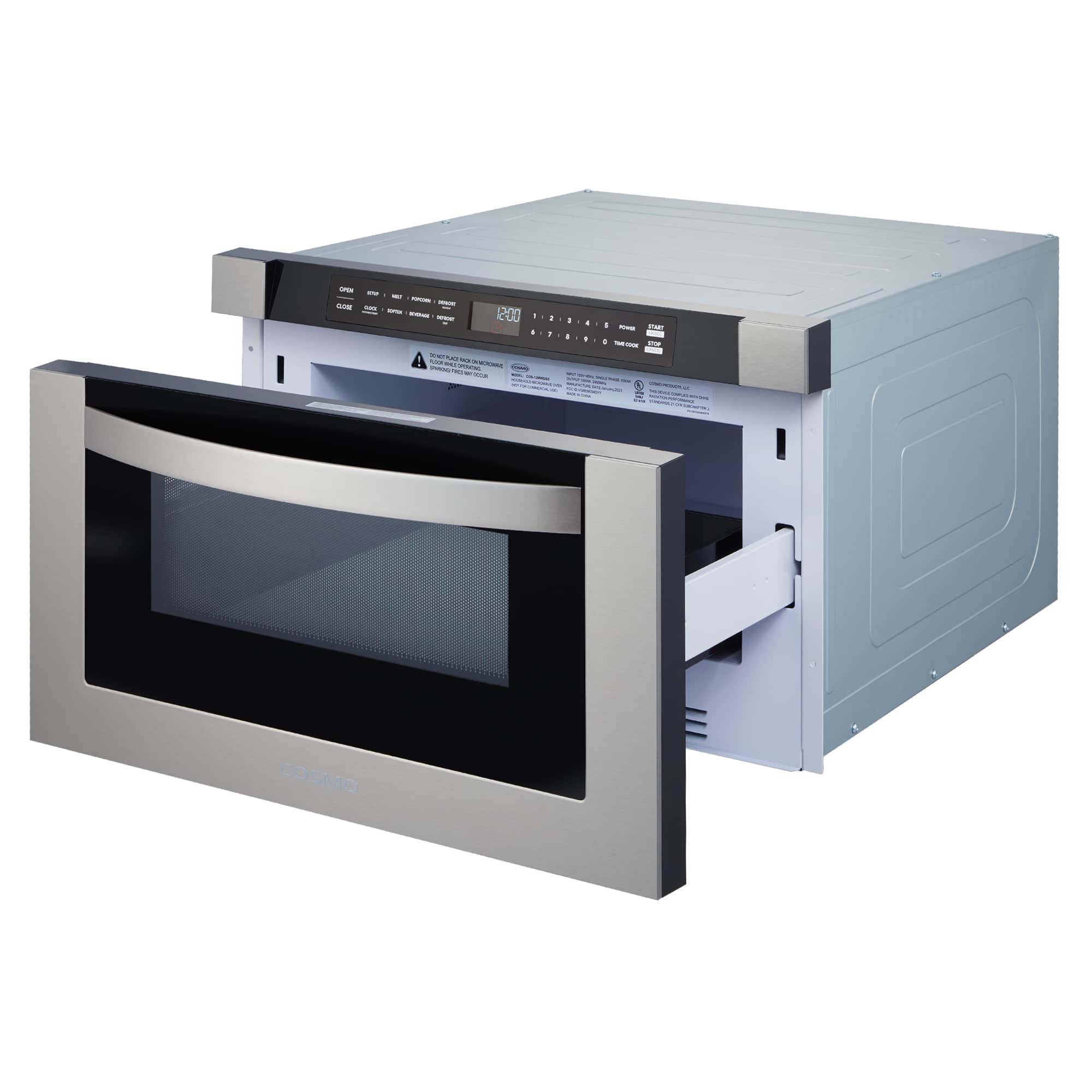 Cosmo 24-Inch 1.2 Cu. Ft. Built-in Microwave Drawer in Stainless Steel (COS-12MWDSS) - Image 6