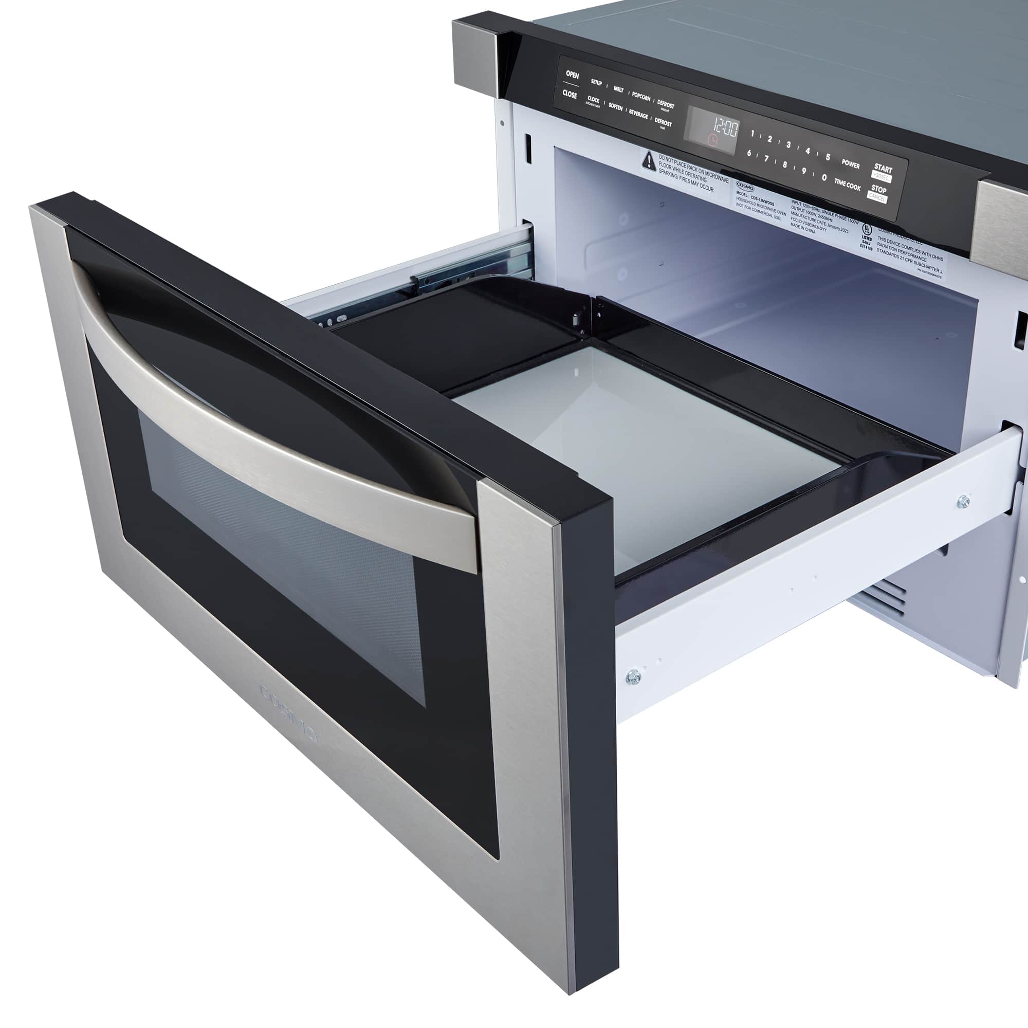 Cosmo 24-Inch 1.2 Cu. Ft. Built-in Microwave Drawer in Stainless Steel (COS-12MWDSS) - Image 7