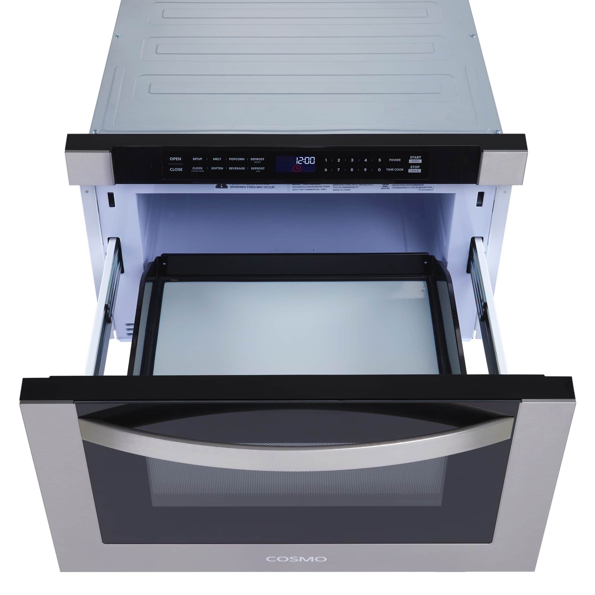 Cosmo 24-Inch 1.2 Cu. Ft. Built-in Microwave Drawer in Stainless Steel (COS-12MWDSS) - Image 8
