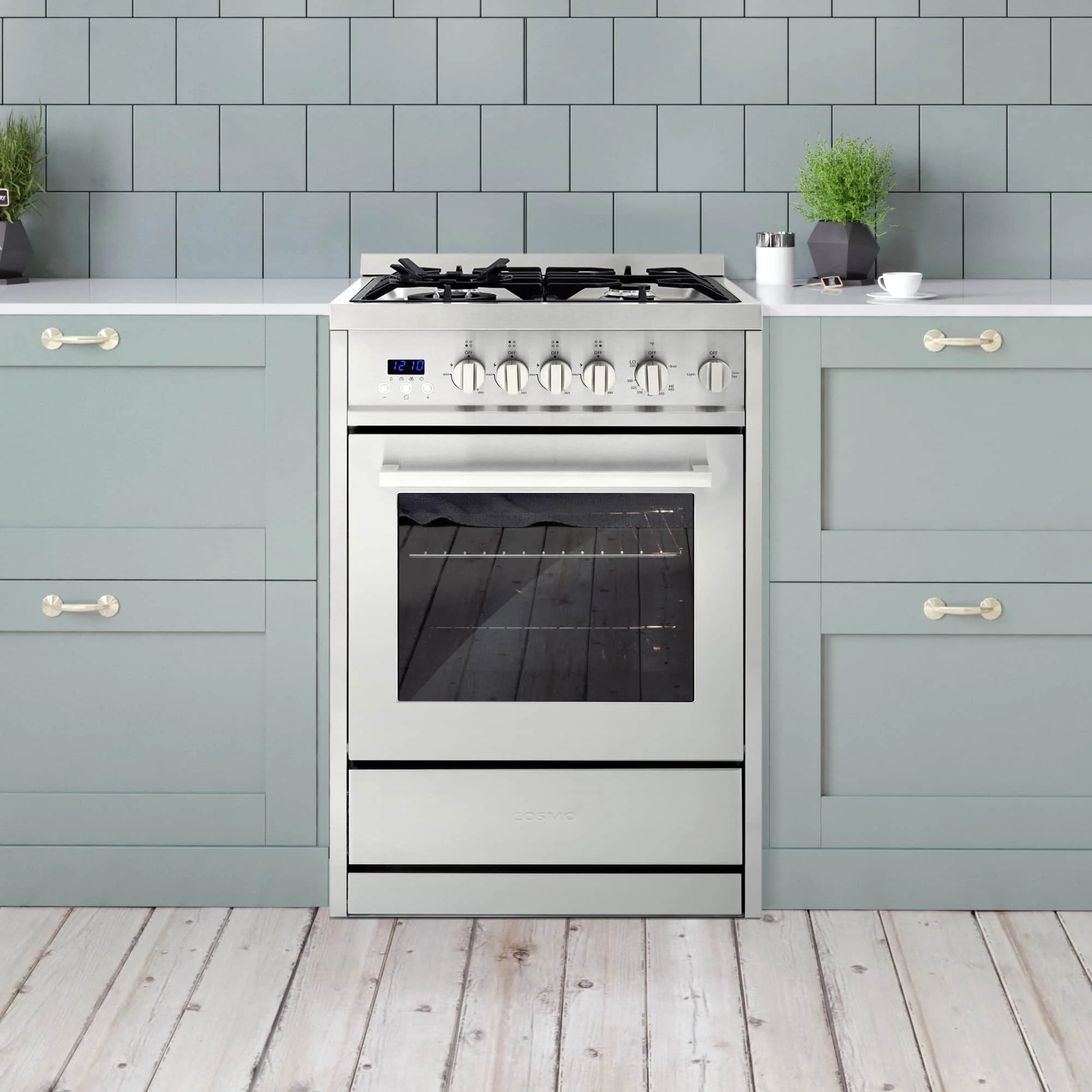 Cosmo 24-Inch 2.73 Cu. Ft. Single Oven Gas Range with 4 Burner Cooktop in Stainless Steel (COS-244AGC) - Image 4