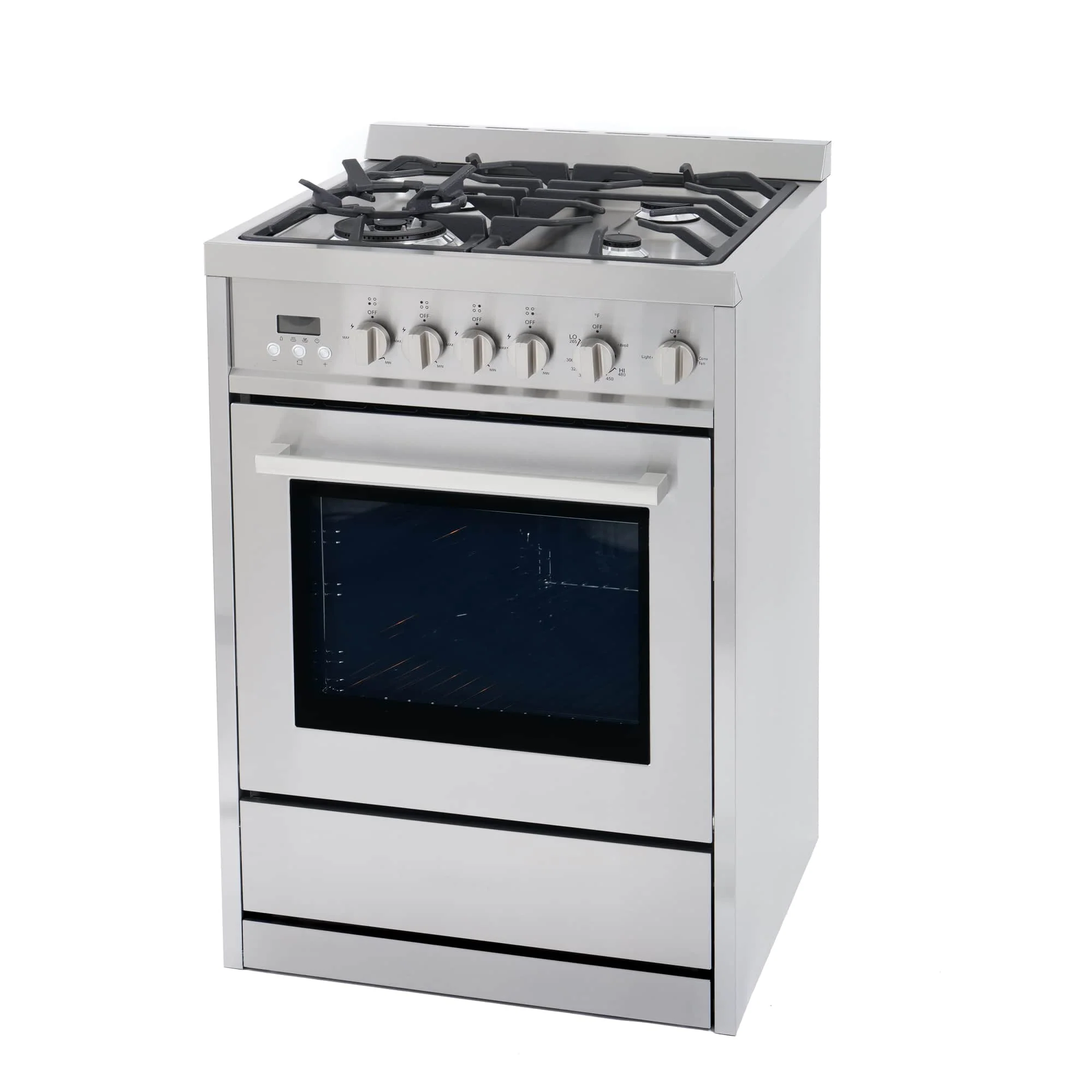 Cosmo 24-Inch 2.73 Cu. Ft. Single Oven Gas Range with 4 Burner Cooktop in Stainless Steel (COS-244AGC) - Image 7