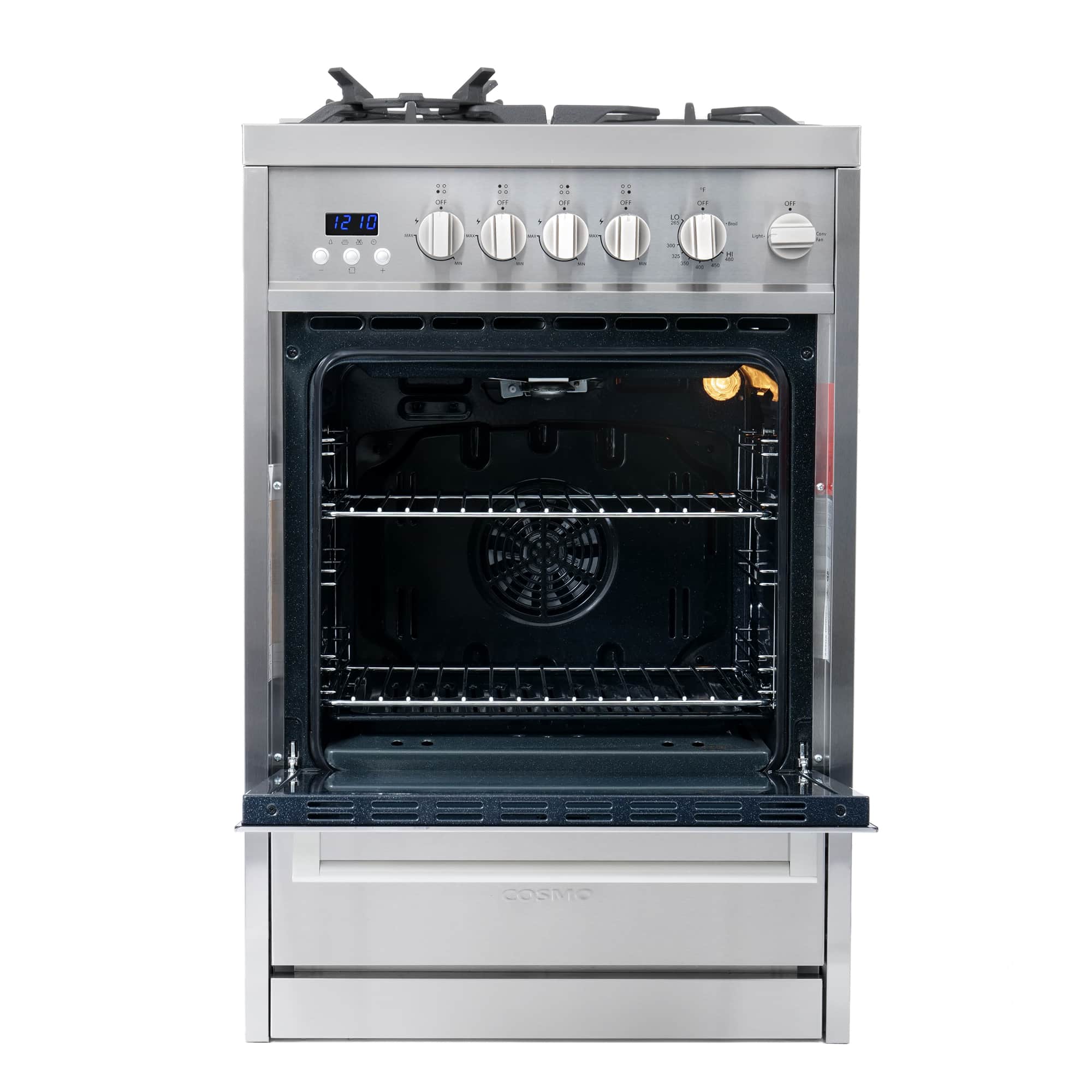 Cosmo 24-Inch 2.73 Cu. Ft. Single Oven Gas Range with 4 Burner Cooktop in Stainless Steel (COS-244AGC) - Image 9