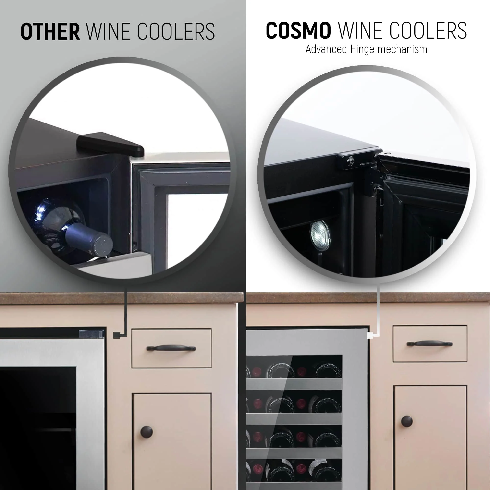 Cosmo 24-Inch 48 Bottles Capacity Wine Cooler in Stainless Steel (COS-24BIWCS) - Image 17