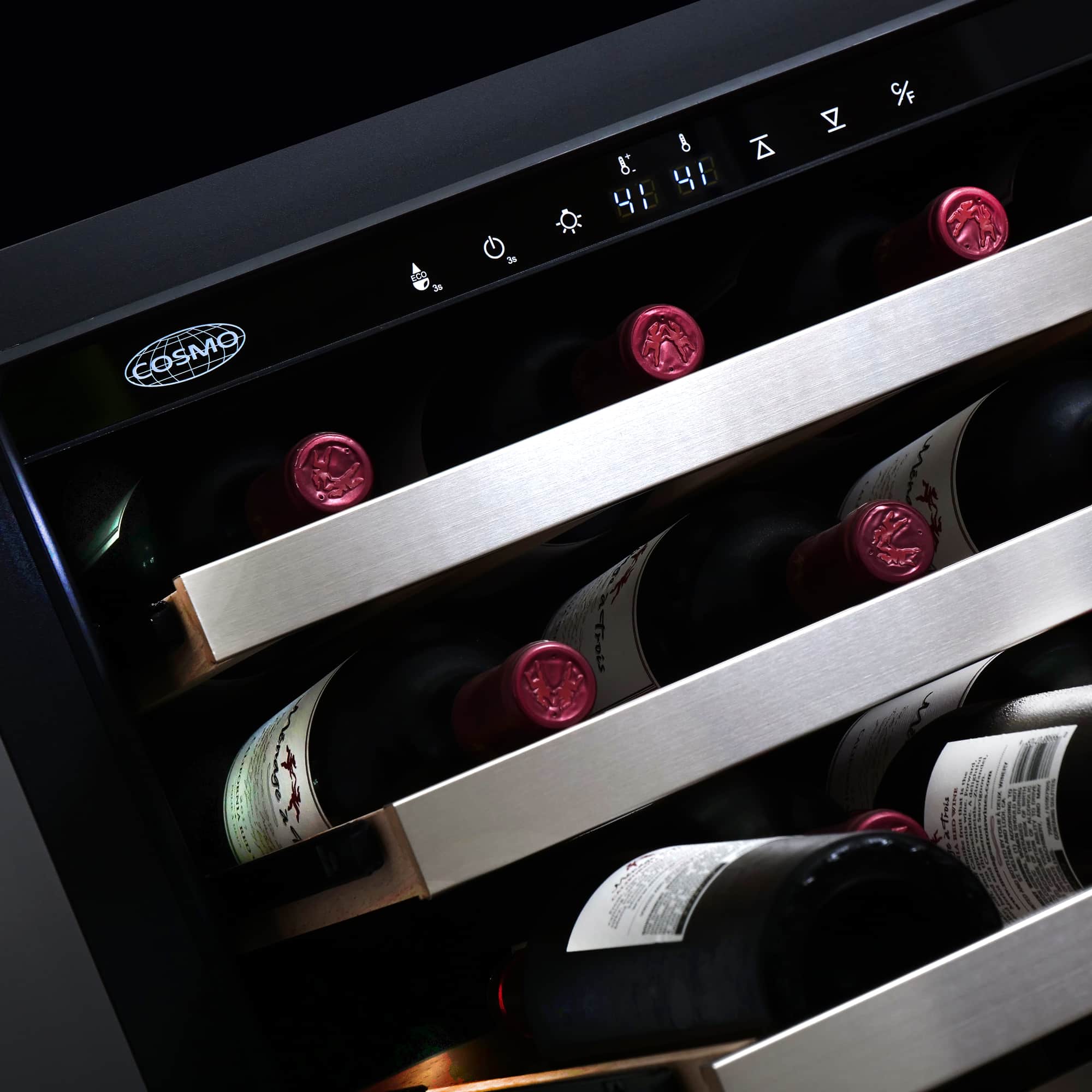Cosmo 24-Inch 48 Bottles Capacity Wine Cooler in Stainless Steel (COS-24BIWCS) - Image 5