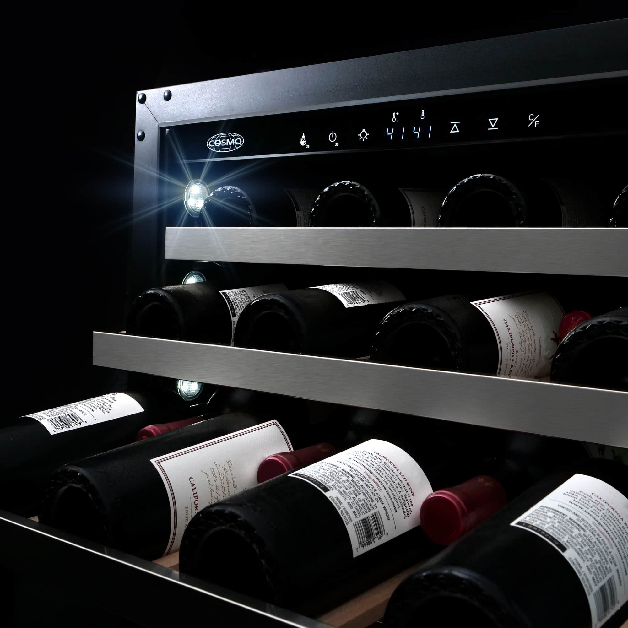 Cosmo 24-Inch 48 Bottles Capacity Wine Cooler in Stainless Steel (COS-24BIWCS) - Image 6