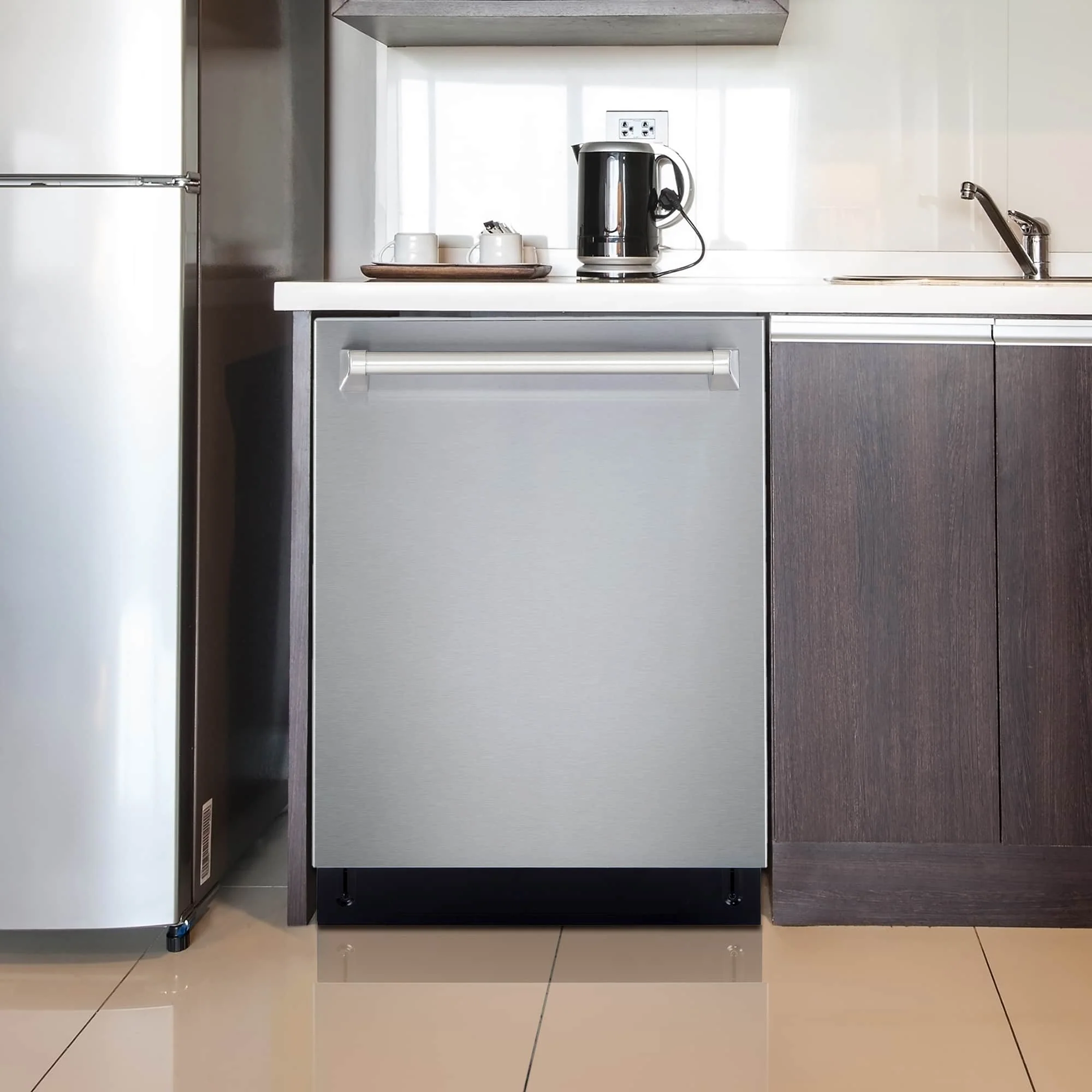Cosmo 24-Inch Built-In Tall Tub Dishwasher Fingerprint Resistant Stainless Steel (COS-DIS6502) - Image 4