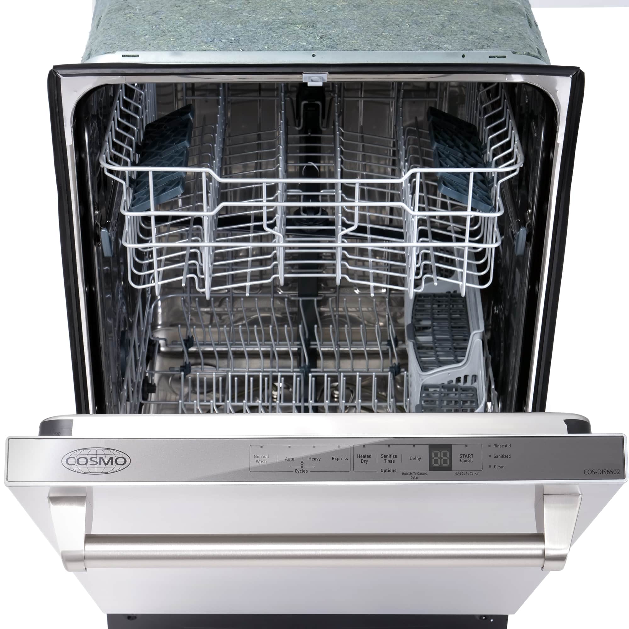 Cosmo 24-Inch Built-In Tall Tub Dishwasher Fingerprint Resistant Stainless Steel (COS-DIS6502) - Image 6