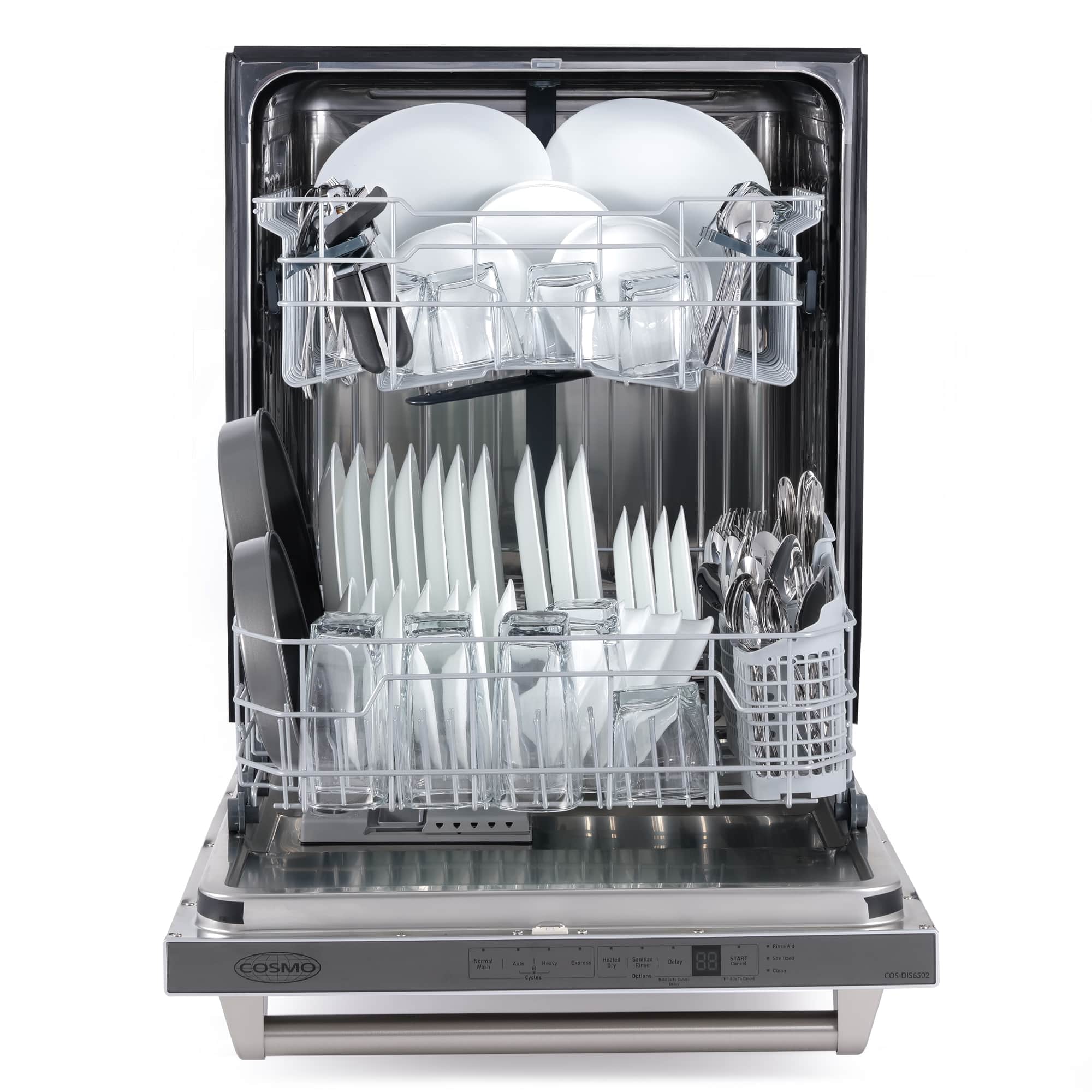 Cosmo 24-Inch Built-In Tall Tub Dishwasher Fingerprint Resistant Stainless Steel (COS-DIS6502) - Image 9
