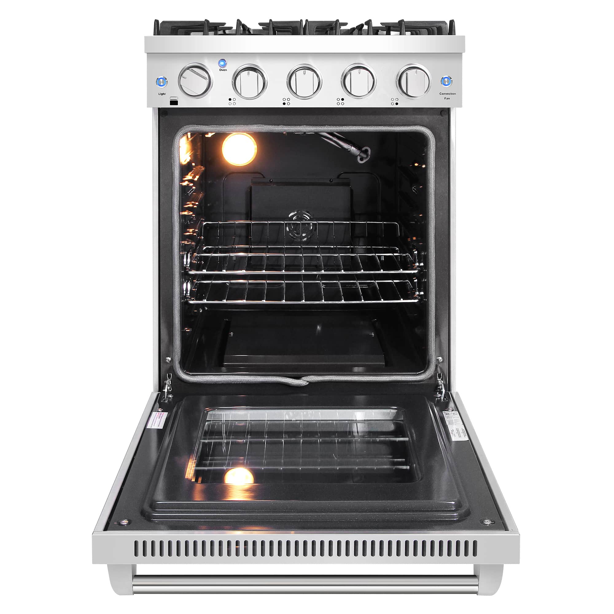 Cosmo 24-Inch Slide-In Freestanding Gas Range with 4 Sealed Burners in Stainless Steel (COS-EPGR244) - Image 3