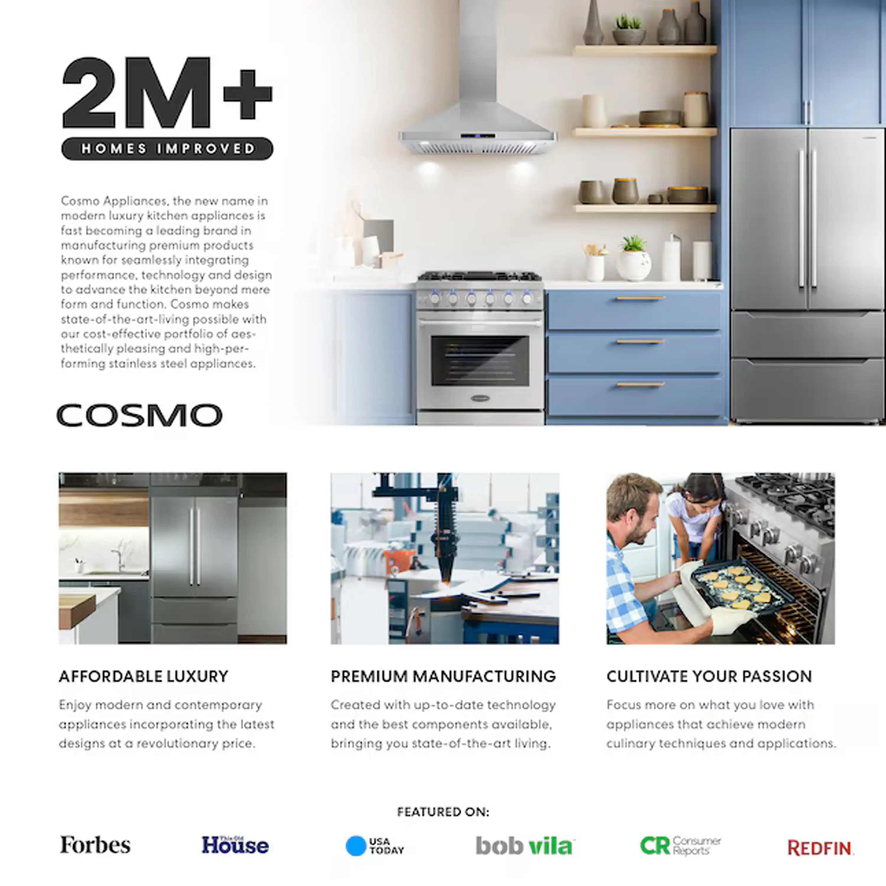 Cosmo 30-Inch 17.5 Cu. Ft. Counter-Depth French Door Refrigerator with Ice Maker in Stainless Steel (COS-RFFV183GHS) - Image 10