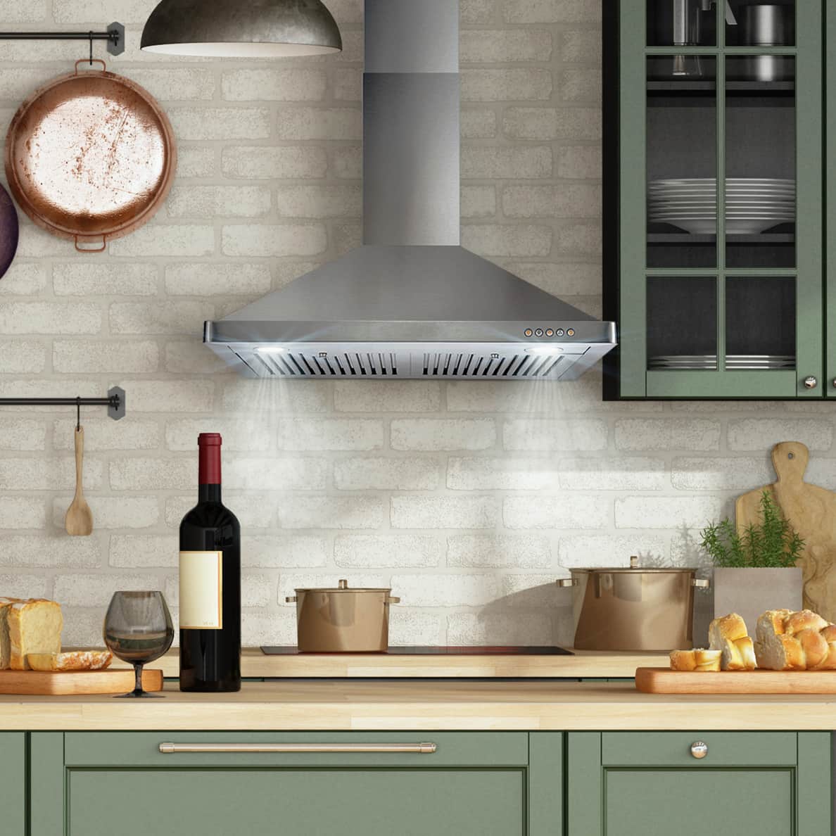 Cosmo 30-Inch 380 CFM Ducted Wall Mount Range Hood in Stainless Steel (COS-63175) - Image 2