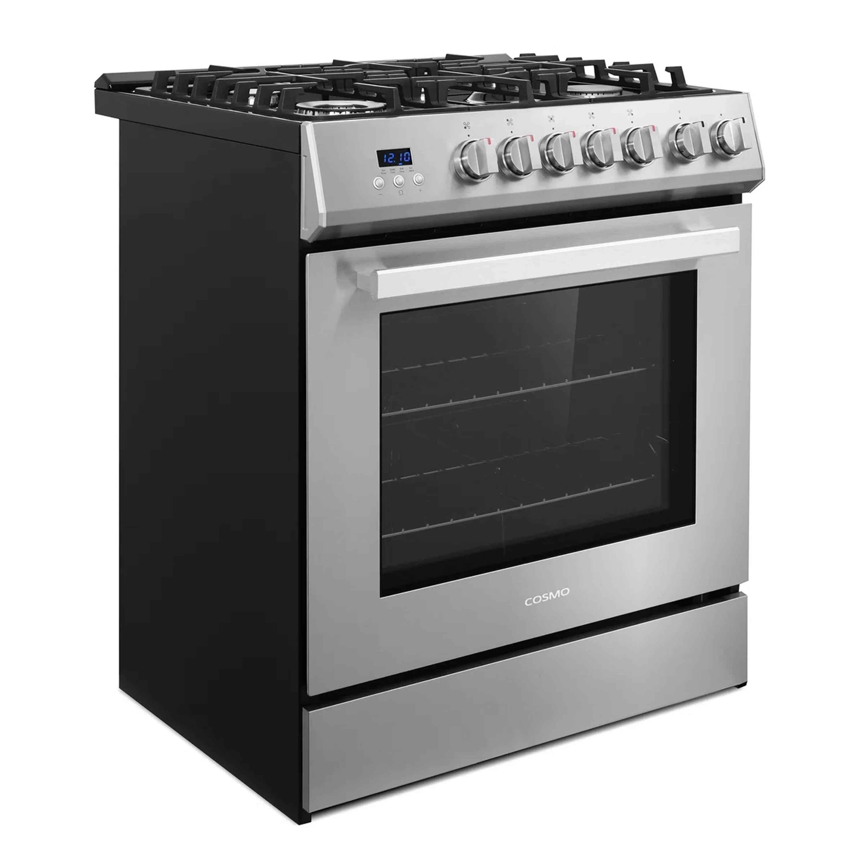 Cosmo 30-Inch 5.0 Cu. Ft. Single Oven Gas Range with 5 Burner Cooktop in Stainless Steel (COS-305AGC) - Image 3