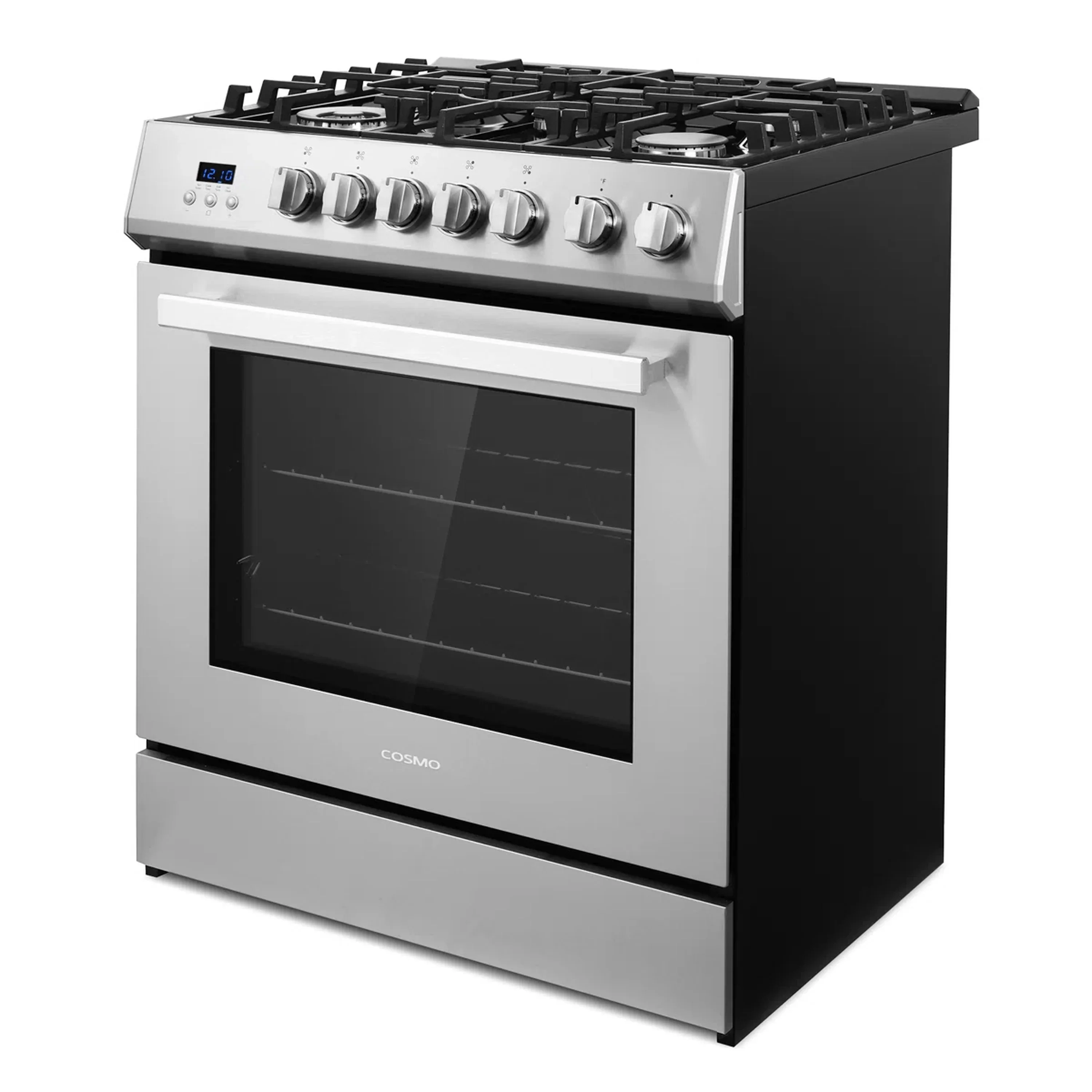 Cosmo 30-Inch 5.0 Cu. Ft. Single Oven Gas Range with 5 Burner Cooktop in Stainless Steel (COS-305AGC) - Image 4